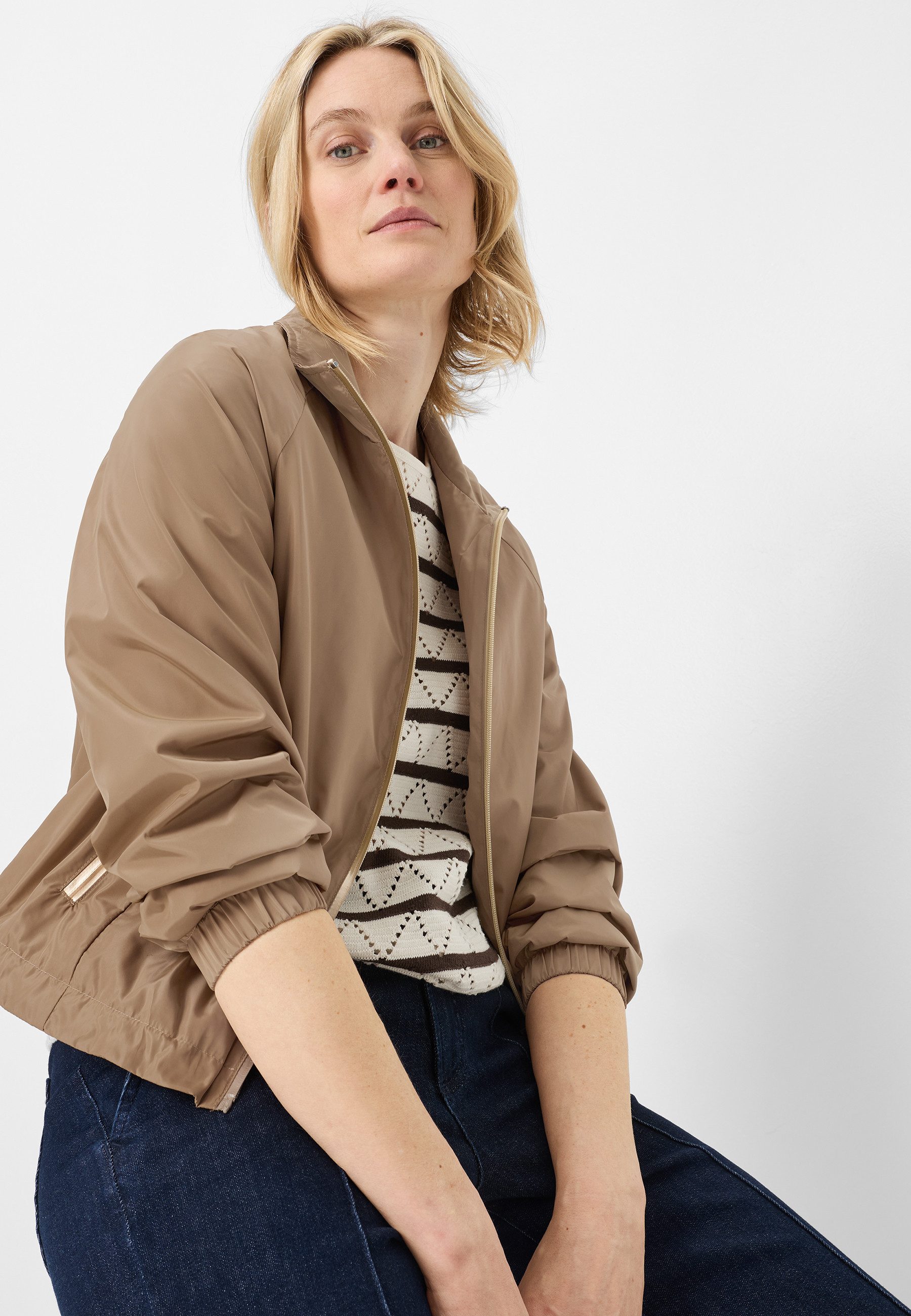 Fuchs Schmitt Blouson Umschlagkragen, Regular Fit, leicht glänzende Qualität