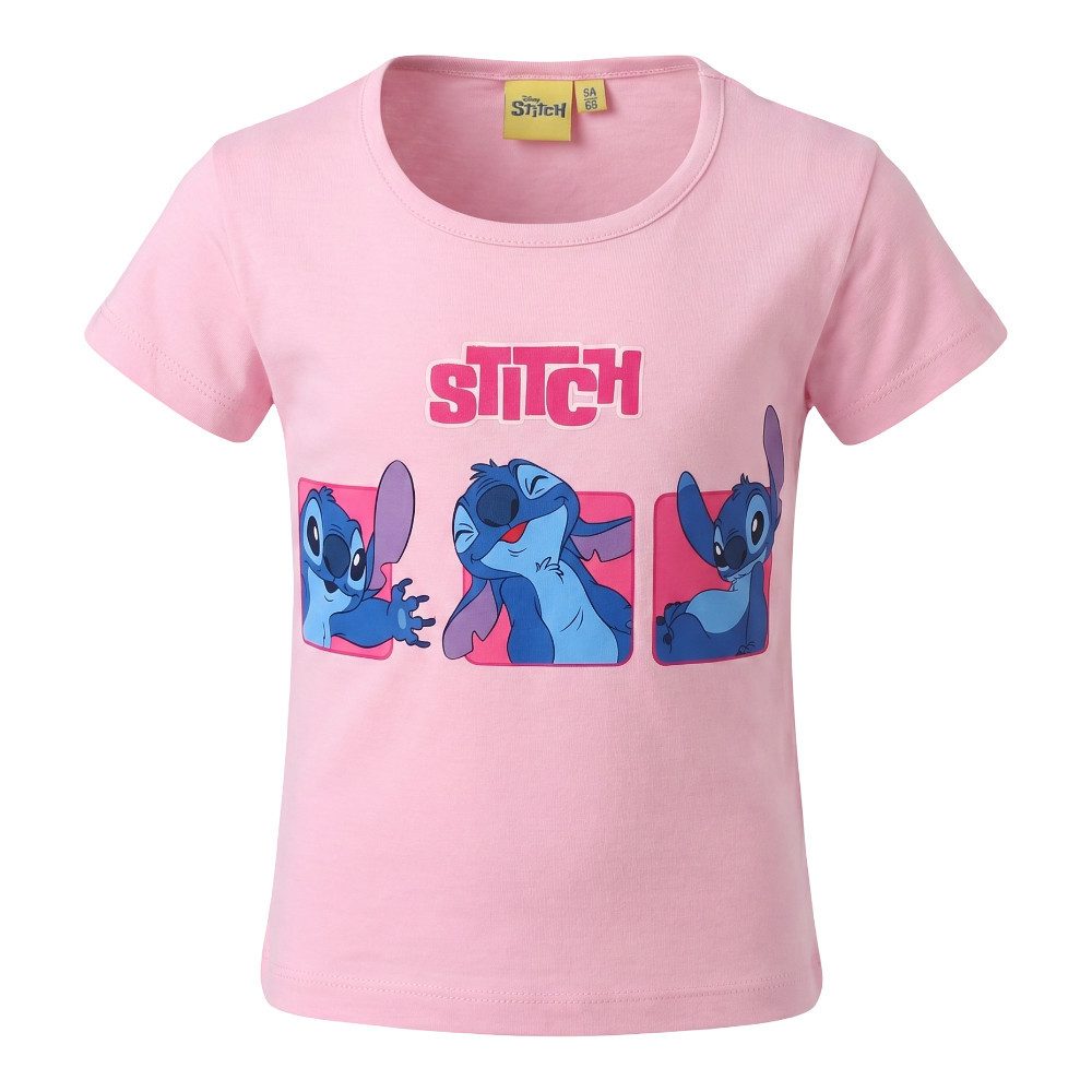 Disney Print-Shirt Disney Stitch Kinder Mädchen T-Shirt Kurzarm Shirt Gr. 98 bis 128 (1-tlg) 100% Baumwolle