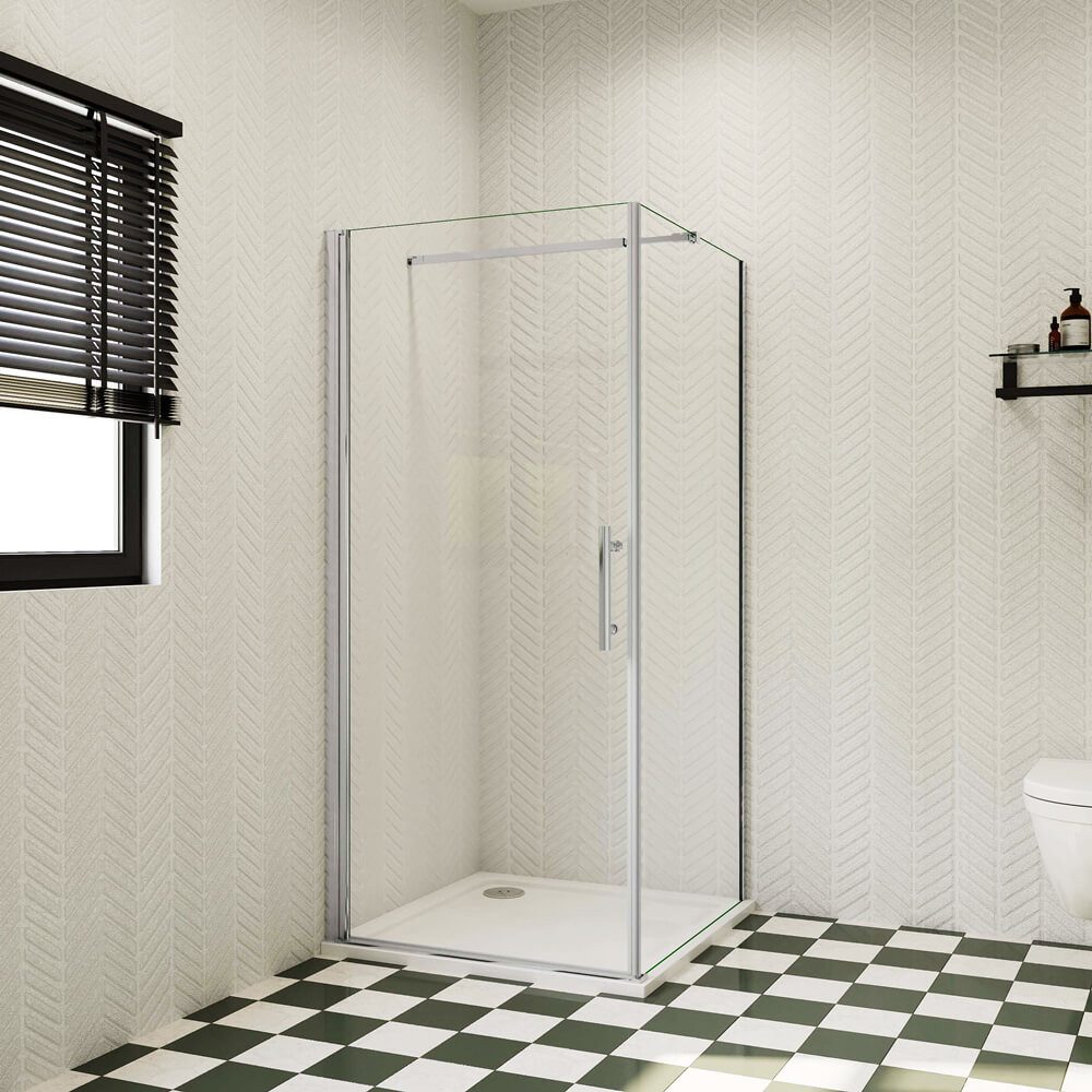 duschspa Eckdusche 6mm Nano Glas Duschkabine Eckeinstieg ESG Drehtür Duschtür, BxT: 76x76 cm, Einscheibensicherheitsglas, Sicherheitsglas, Set, ebenerdiger Einbau möglich