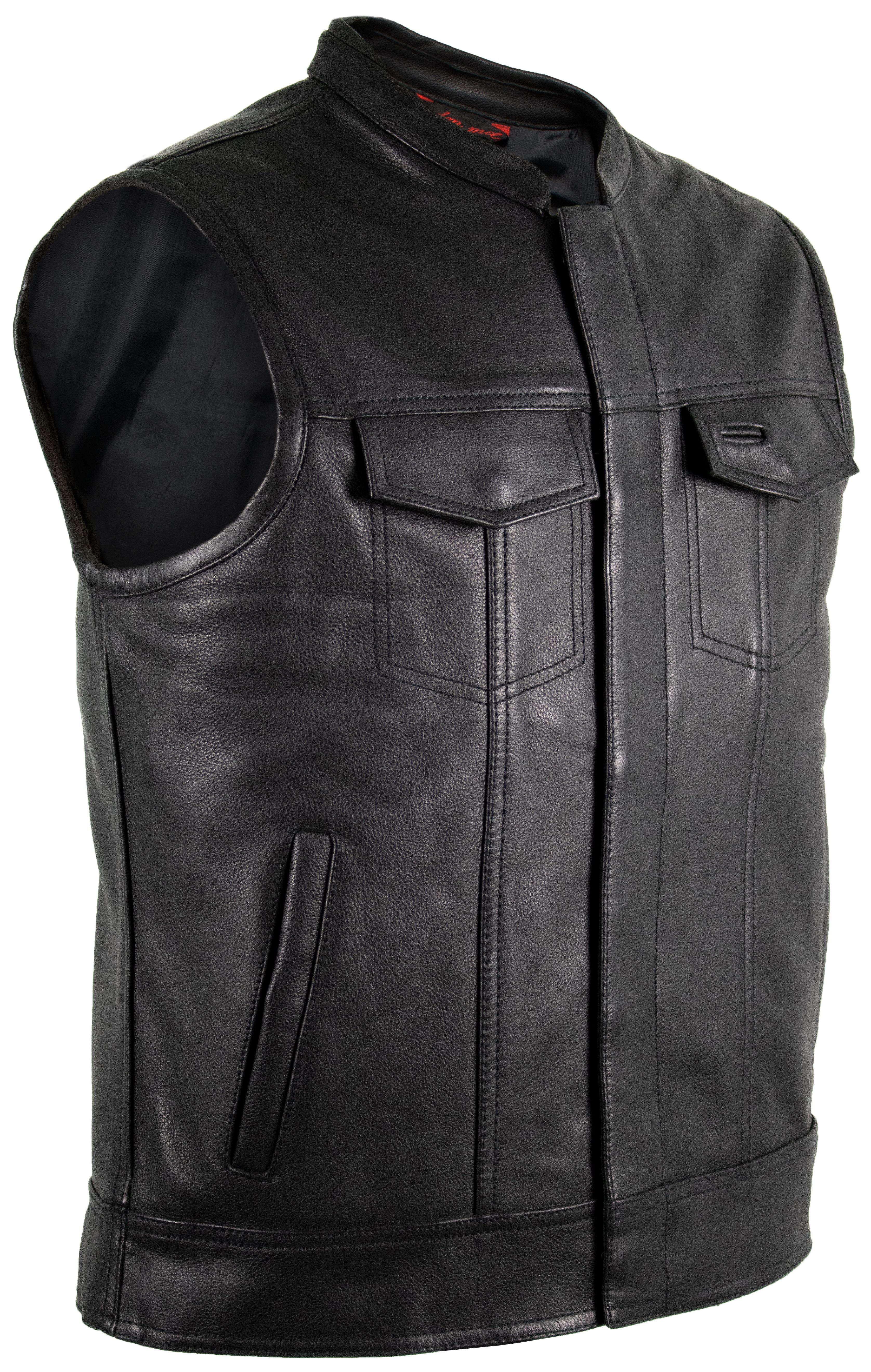 MDM Lederweste Herren Biker Jeans Lederweste günstig online kaufen