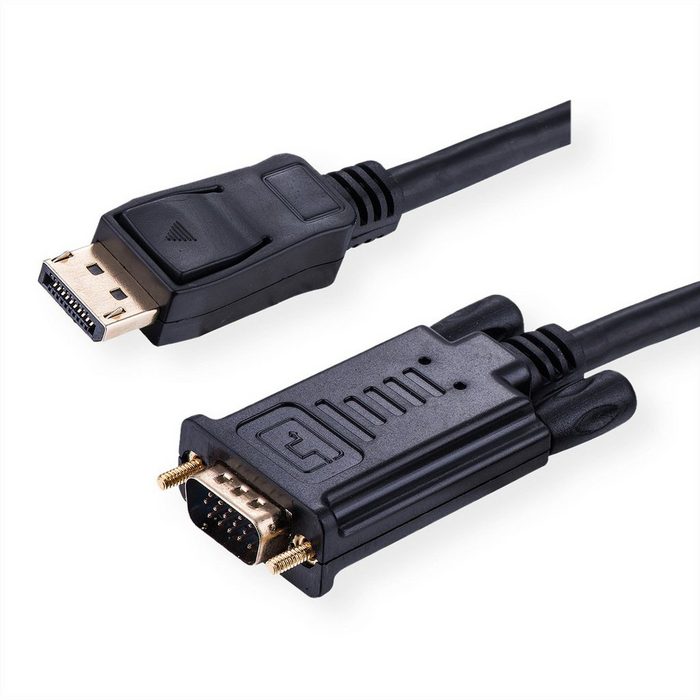 VALUE Kabel DisplayPort-VGA DP ST - VGA ST Audio- &amp; Video-Adapter DisplayPort Männlich (Stecker) zu HD D-Sub 15-polig (HD-15) VGA Männlich (Stecker) 200.0 cm QI17748