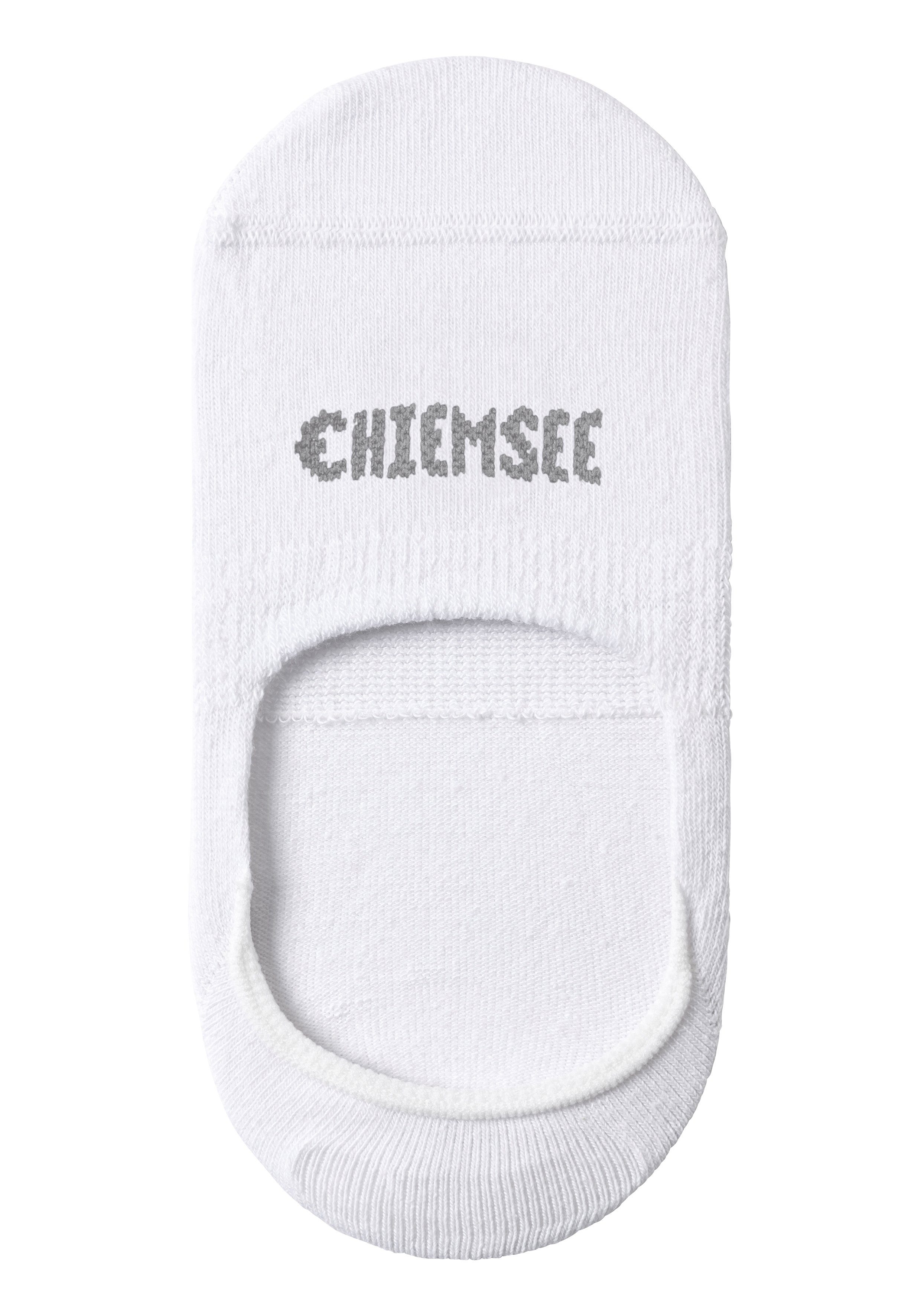 Chiemsee Füßlinge (Set, 6-Paar) eingestricktem Markennamen weiß mit