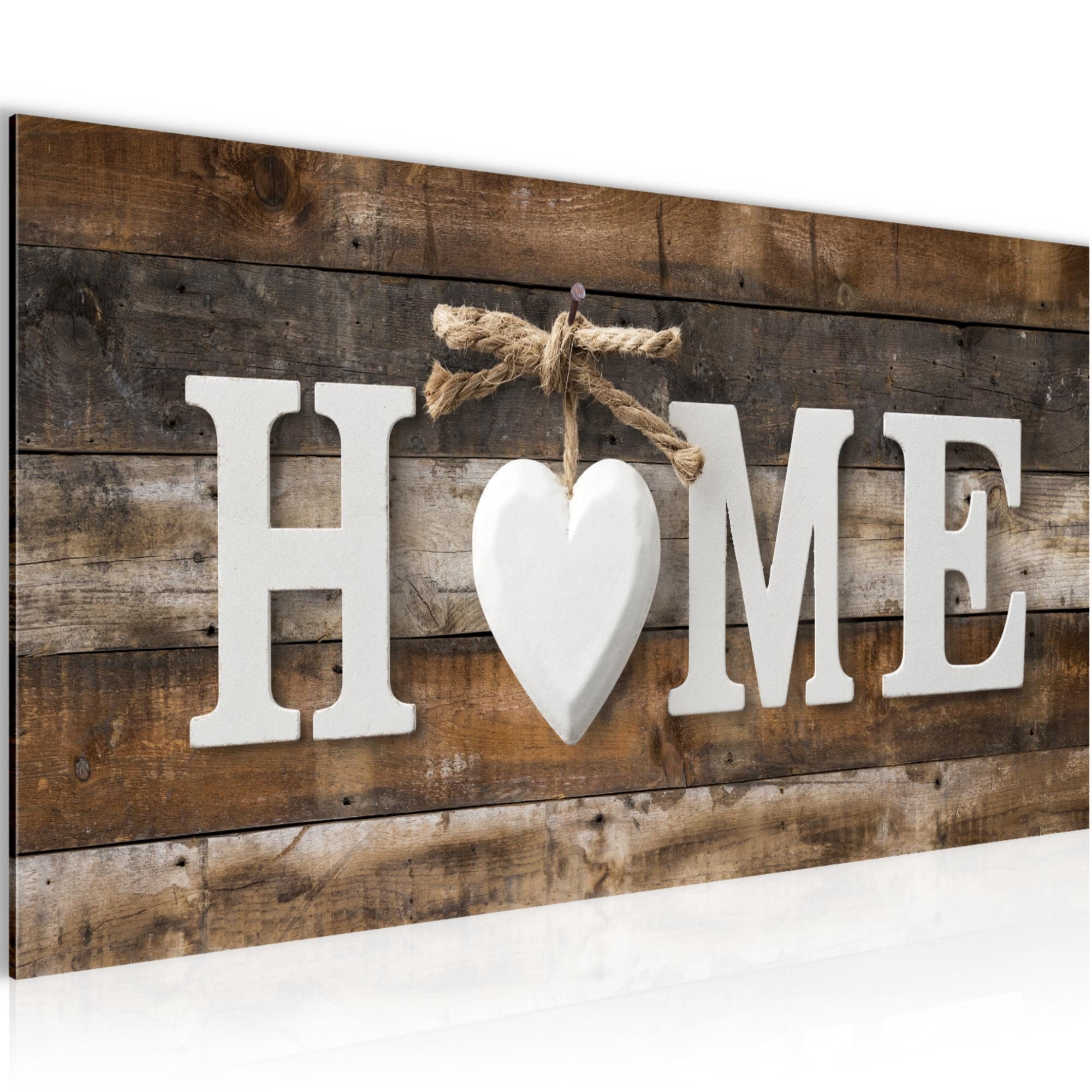 Runa Art Wandbild Home Holz Modern Bild auf Vlies Leinwand Vintage Braun 014712b, 100L x 40B cm