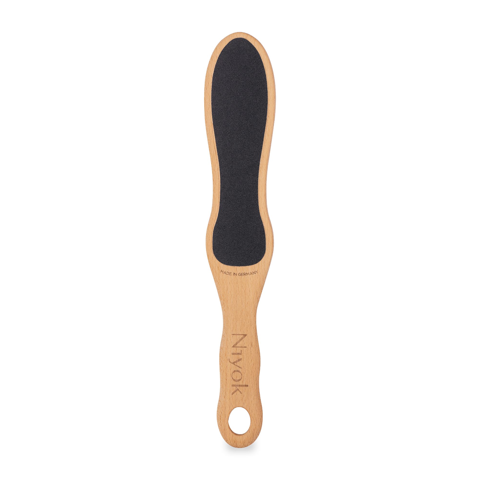Niyok Feile aus Holz für die Fuß Hornhaut & trockene Haut, beidseitig grob & fein, ergonomisch, nachhaltig, langlebig, Pflegeleicht
