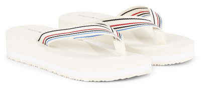 Tommy Hilfiger WEDGE STRIPES BEACH SANDAL Zehentrenner, Bademode, Sommerschuh, Schlappen, Poolslide mit Streifen