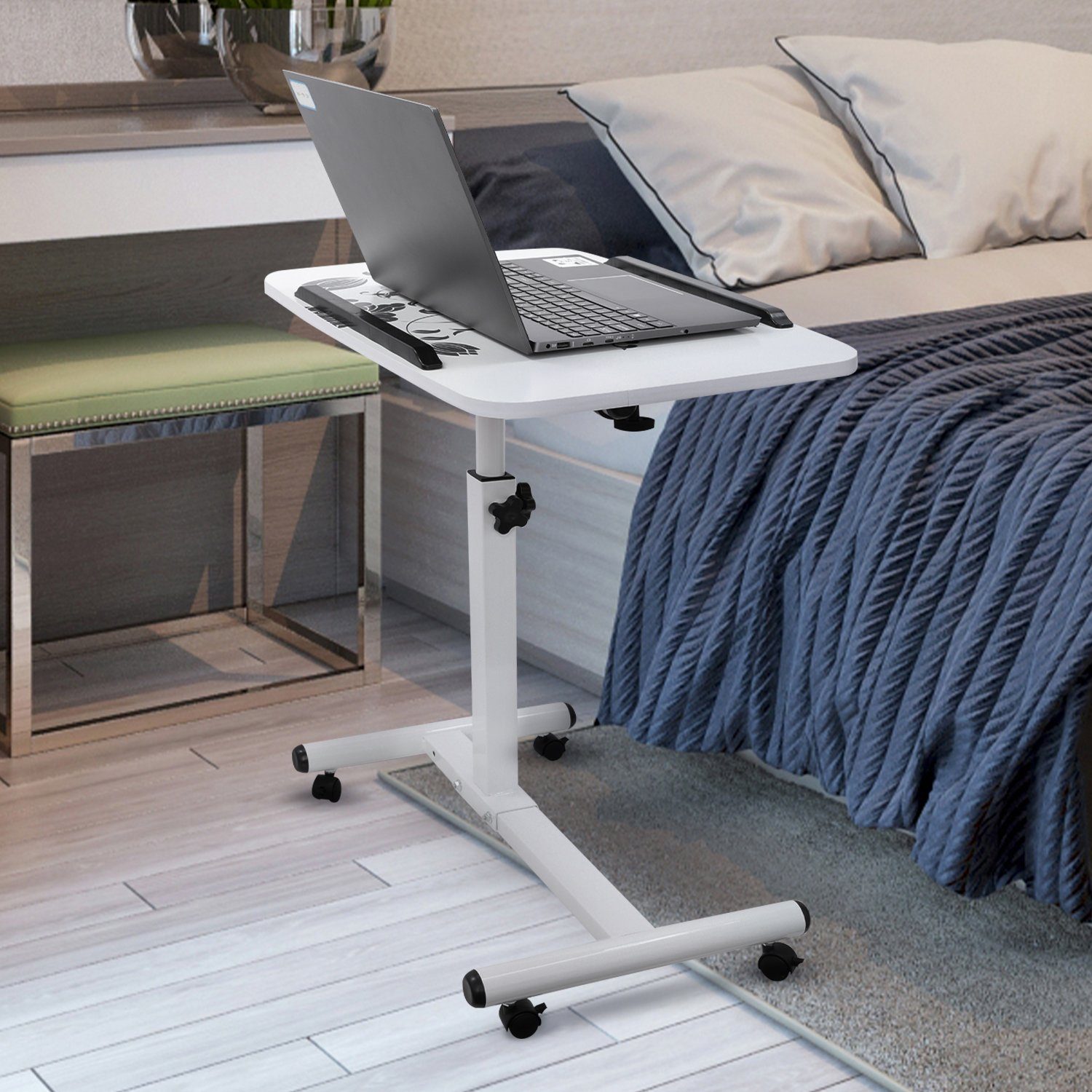 Laptoptisch Betttisch Schreibtisch Pflegetisch PC Laptopständer mit 4 Rollen NEU 