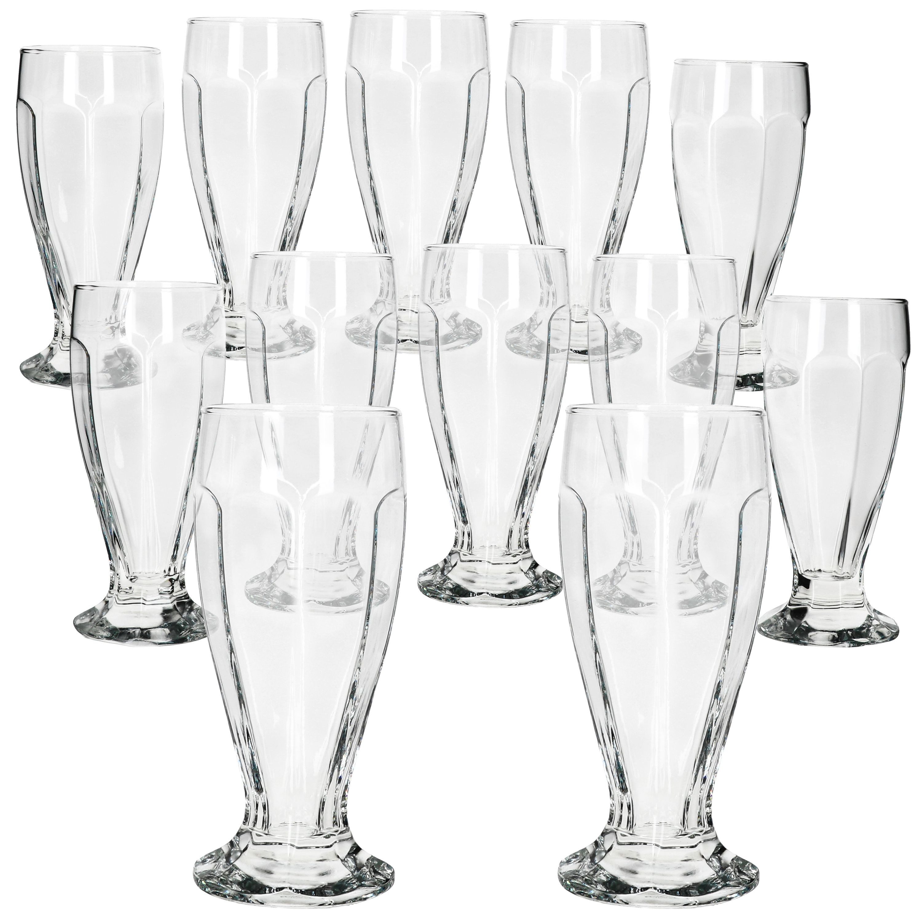 MamboCat Eisschale 12x LONDON Eisbecher mit Fuß 350ml klar hohe Eiskaffeebecher Shake, Glas