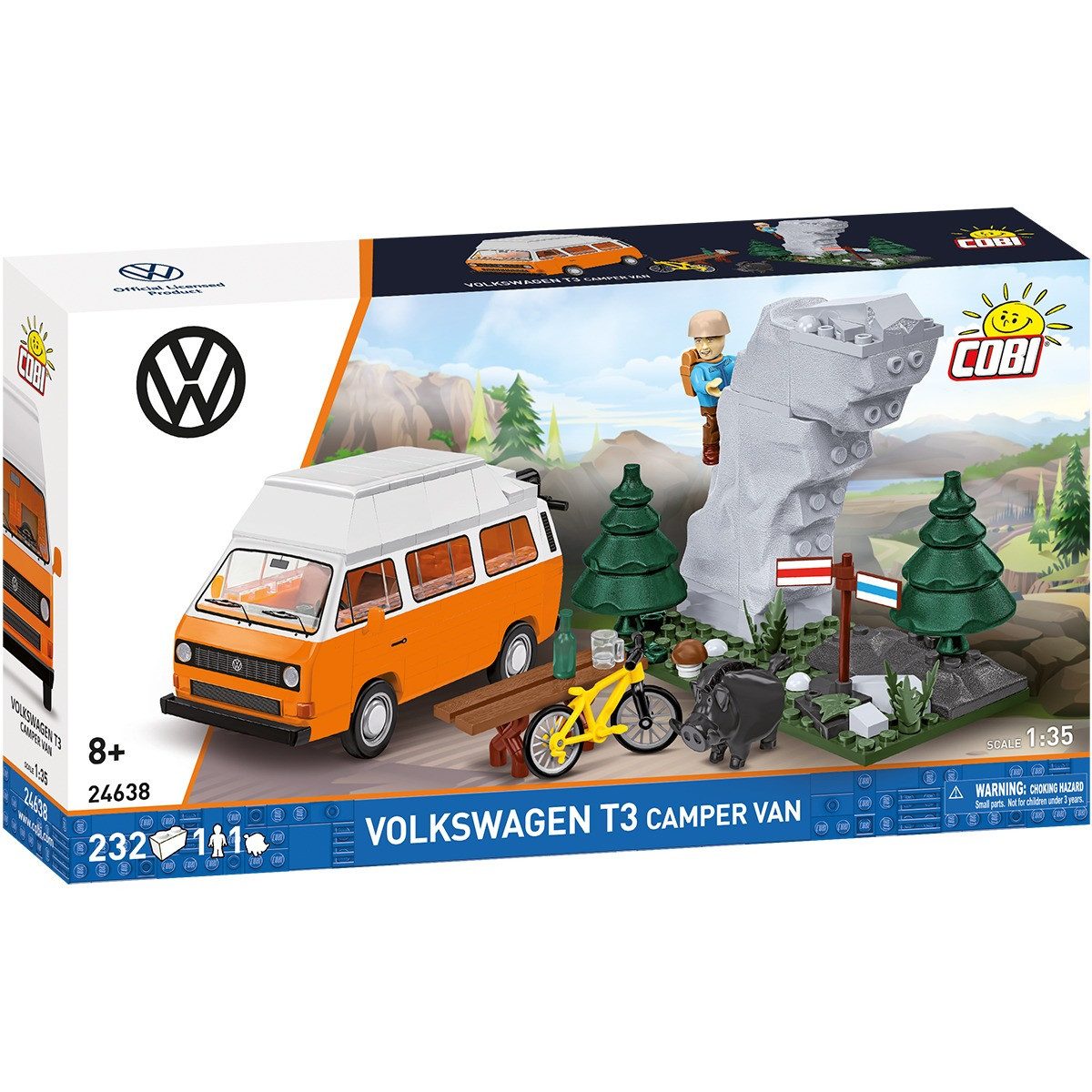 Weihnachtsbaumkugel Bausatz Volkswagen T3 Camper Van orange/weiß 1:35 1 Figur & Wildschwei