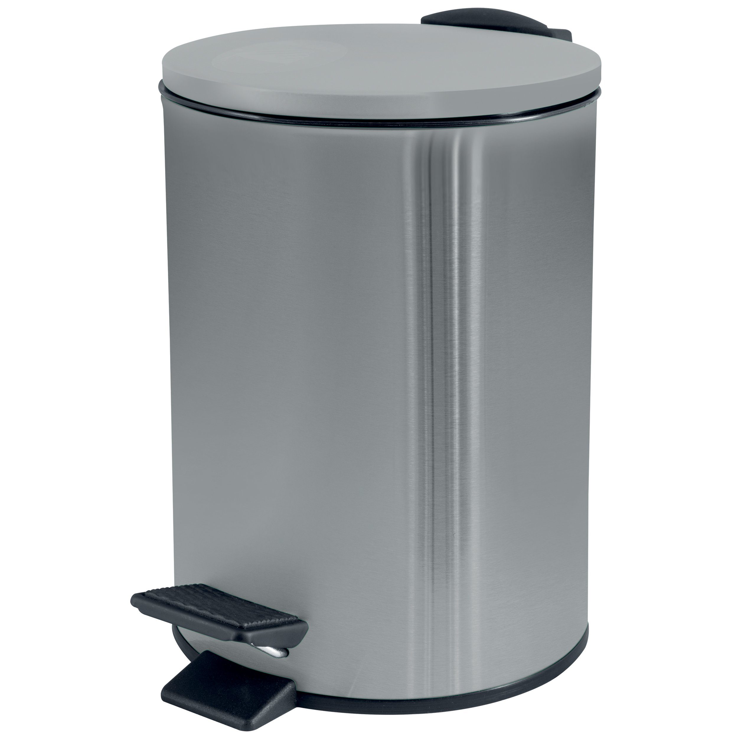 spirella Kosmetikeimer ADELAR, Treteimer mit Softclose-Absenkautomatik, herausnehmbarem Inneneimer, Anti-Fingerprint-Beschichtung, matt Finish, 3L, silber