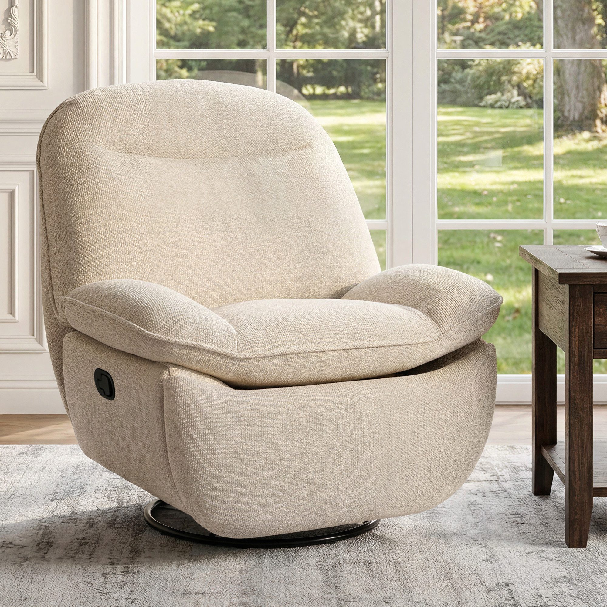 FLEXISPOT Sessel Schaukelsessel gemütlicher TV-Sessel, Relaxsessel (Versteckter Stauraum, 105° - 145° verstellbar, Drehsessel mit Rocking, Ruhesessel für Senioren & Stillenden), 150 KG belastbar