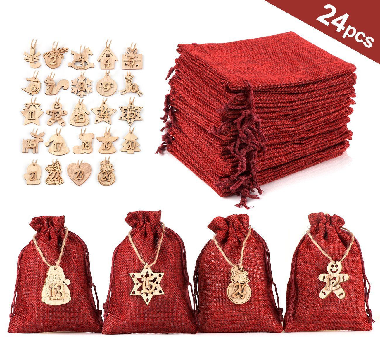 ElitVita Christbaumschmuck Adventskalender DIY Weihnachten Geschenksäckchen günstig online kaufen