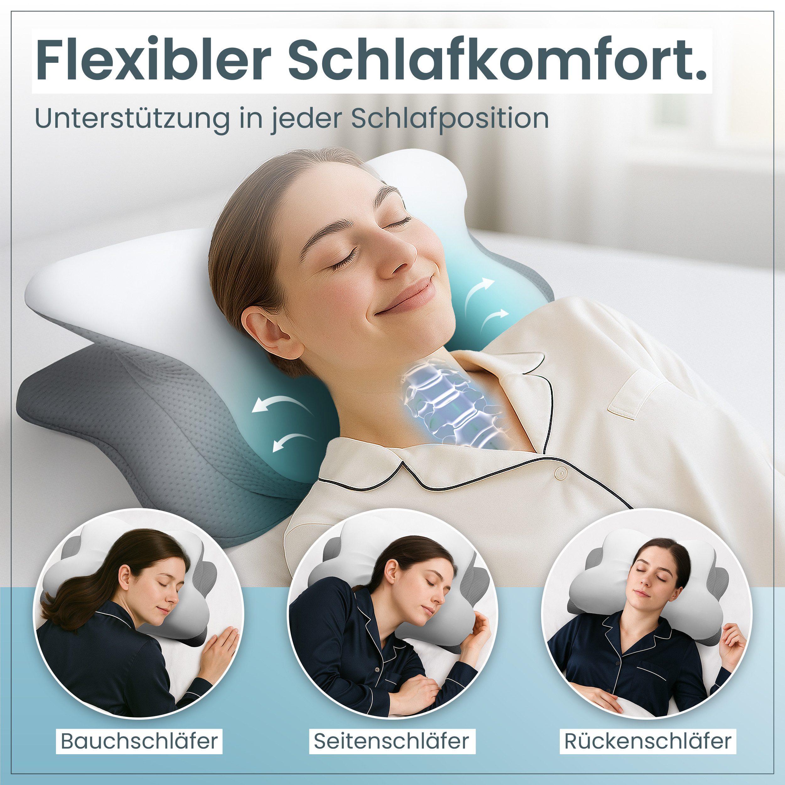 Gentle North Kopfkissen Orthopädisches Nackenstützkissen aus hochwertigem M günstig online kaufen