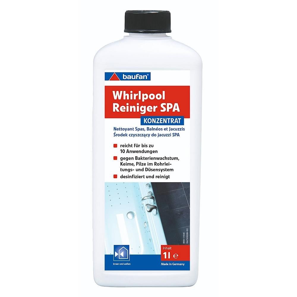 baufan® Whirlpool Reiniger SPA 1L Konzentrat Whirlpool Pflege Poolreiniger Badreiniger (Wirksam gegen: Bakterien, Keime und Pilze)