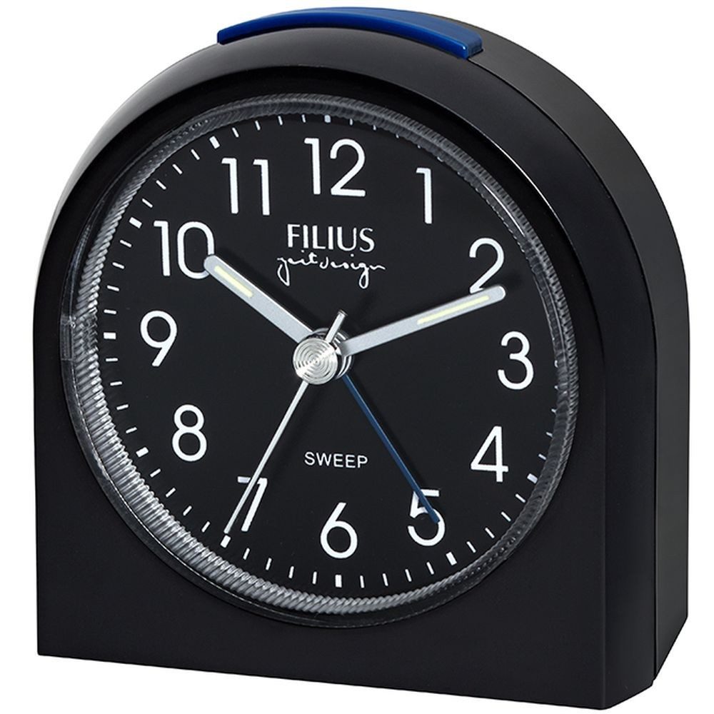 FILIUS zeitdesign Wecker FILIUS Quarz Wecker 0527-7 schwarz Snooze Licht schleichende Sekunde