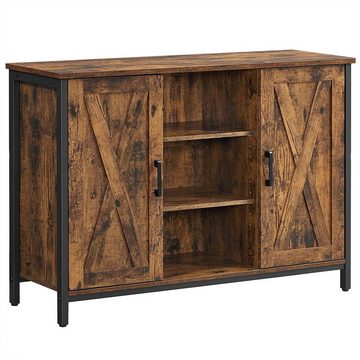 VASAGLE Sideboard Küchenschrank, 100 x 35 x 70 cm, mit offenen Regalfächern