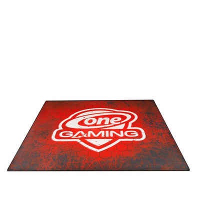 ONE GAMING Bodenmatte Bodenschutzmatte ONE GAMING Floormat Rot, Einfaches Gleiten möglich, Spritzwassergeschützt, Strapazierfähig, Rutschfeste Unterseite, Schutz für empfindliche Böden, Genähte Ränder, Geeignet für Gamingchairs