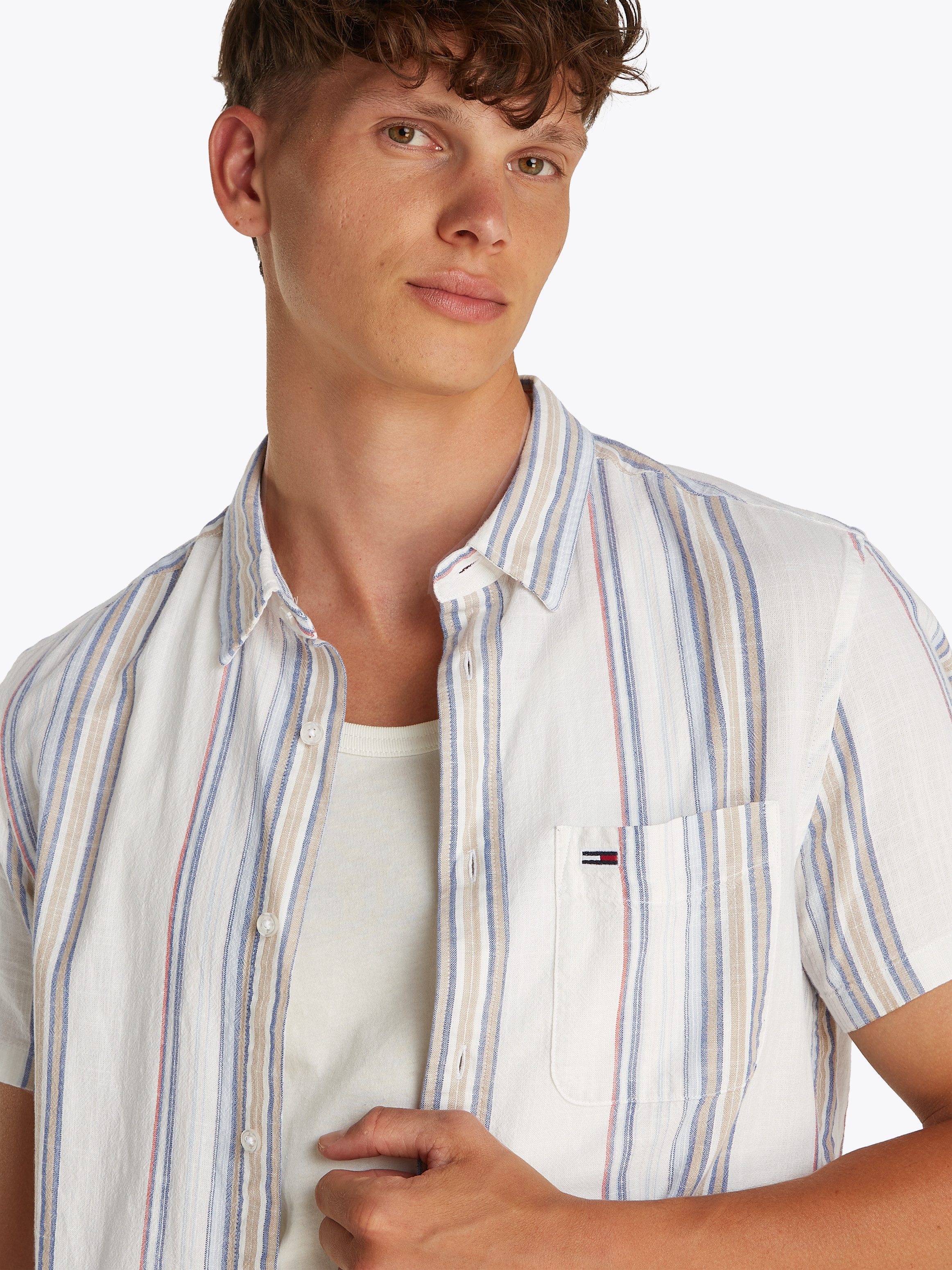 Tommy Jeans Kurzarmhemd TJM REG SLUB günstig online kaufen