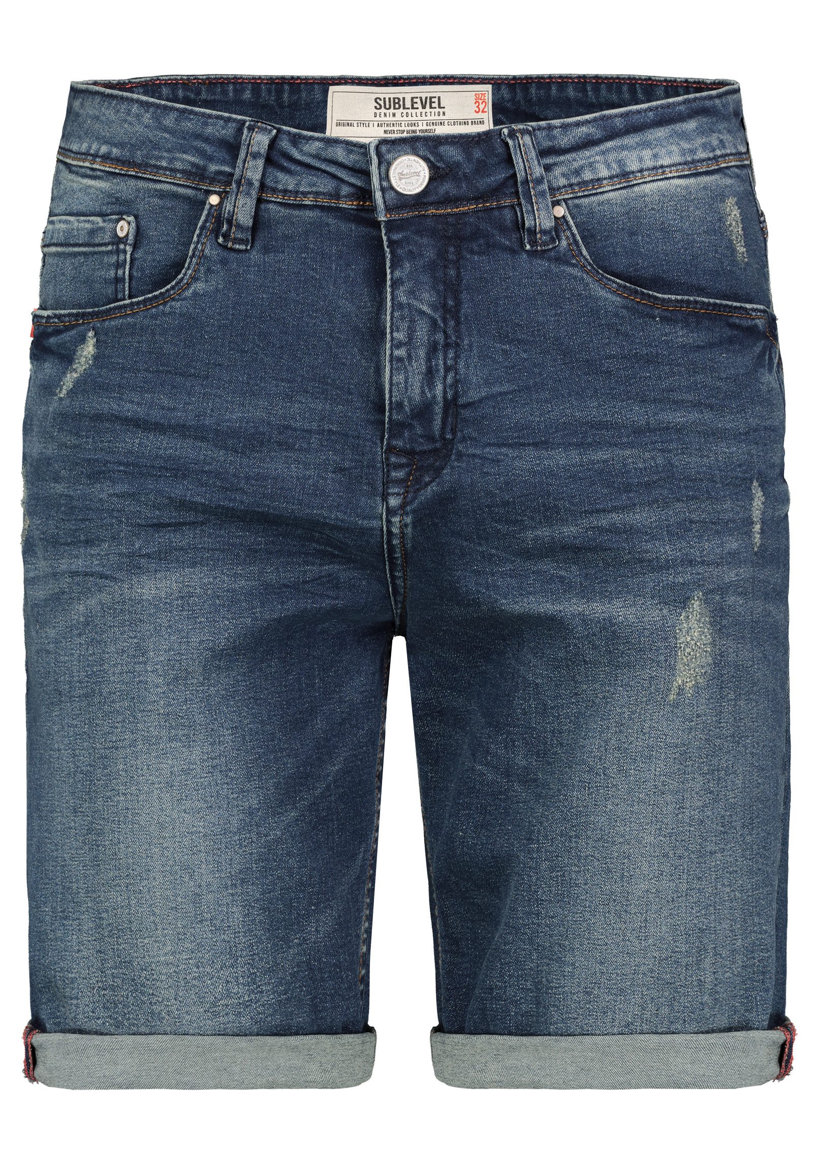 SUBLEVEL Jeansshorts Denim-Style mit Distressed Design günstig online kaufen