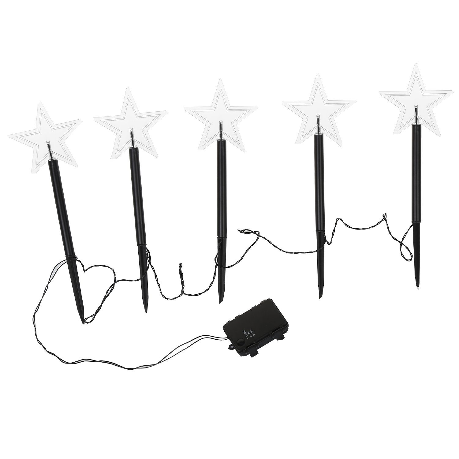 Clanmacy Lichterkette 5 Pcs Weihnachtslichter Außen Lichterkette Sterne