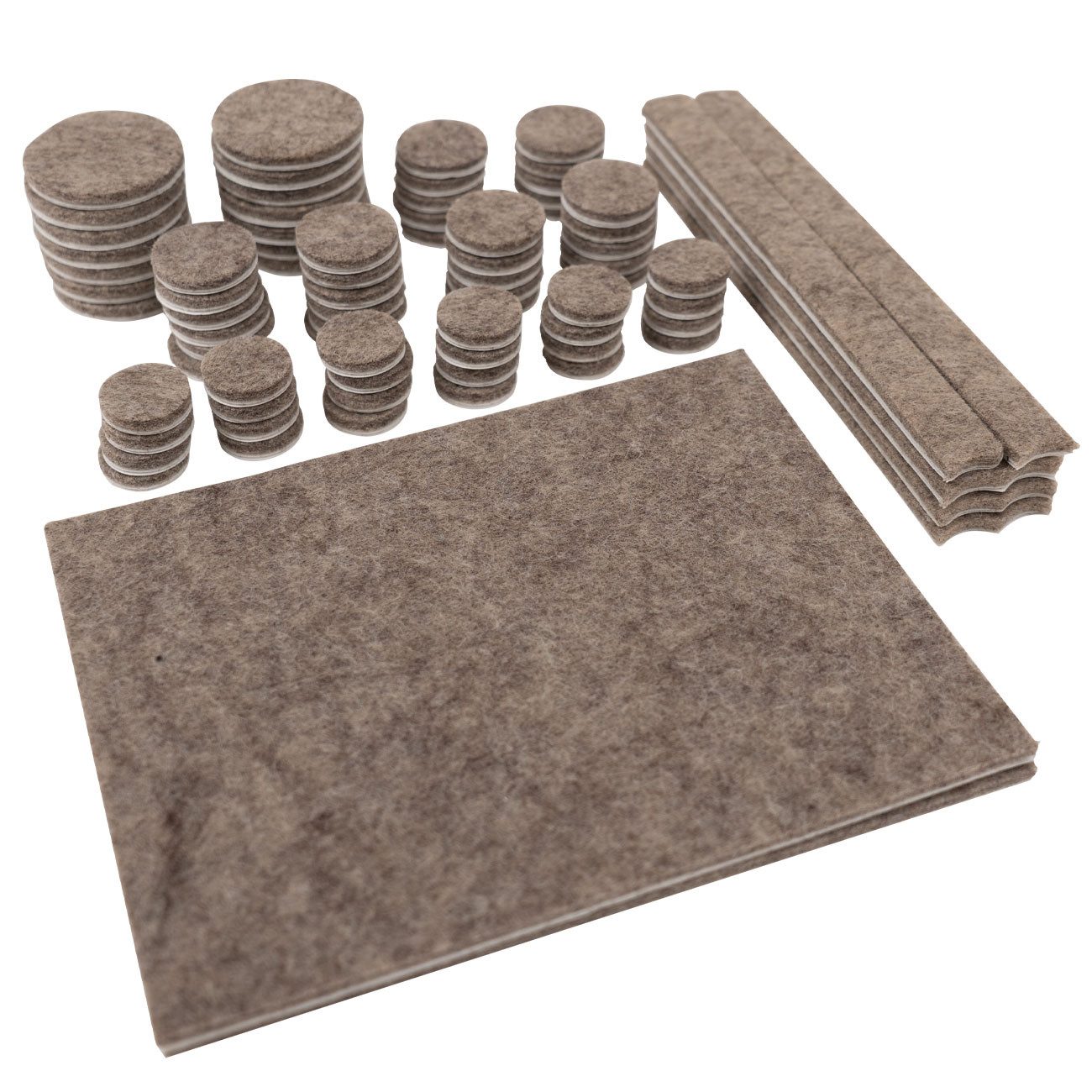 BENSON Filzgleiter Möbel-Filzgleiter Set selbstklebend 80-tlg. Bodenschutz Schalldämpfung, (80 St), mit Streifen in 2 & runden Pads in 3 Größen