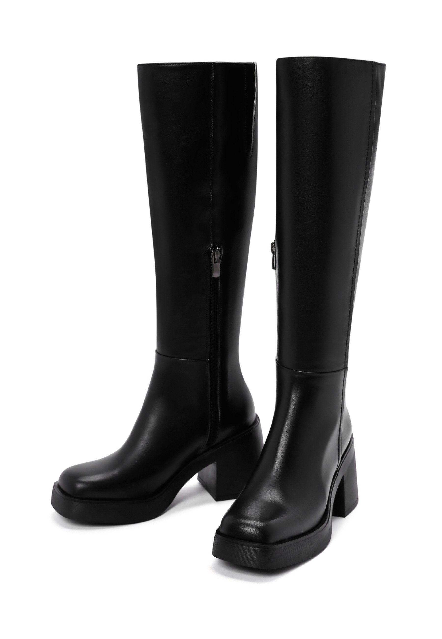 Derimod Absatzstiefel aus Leder Bootsschuh Reißverschluss, Textilfutter, Thermosohle, Absatz 7,5 cm