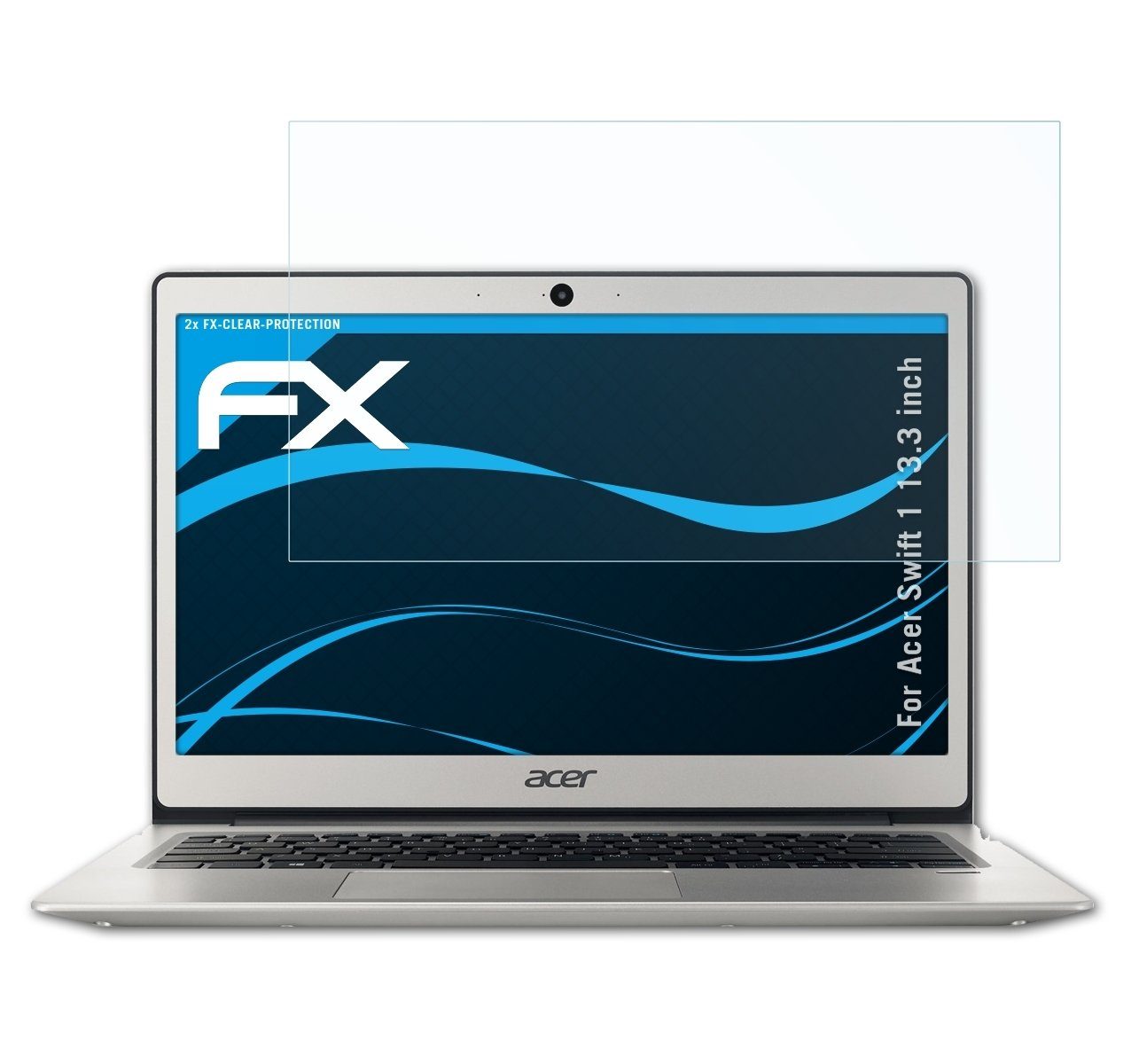 2X ultraklare FX Displayschutzfolie atFolix Schutzfolie kompatibel mit Acer Swift 7 Folie