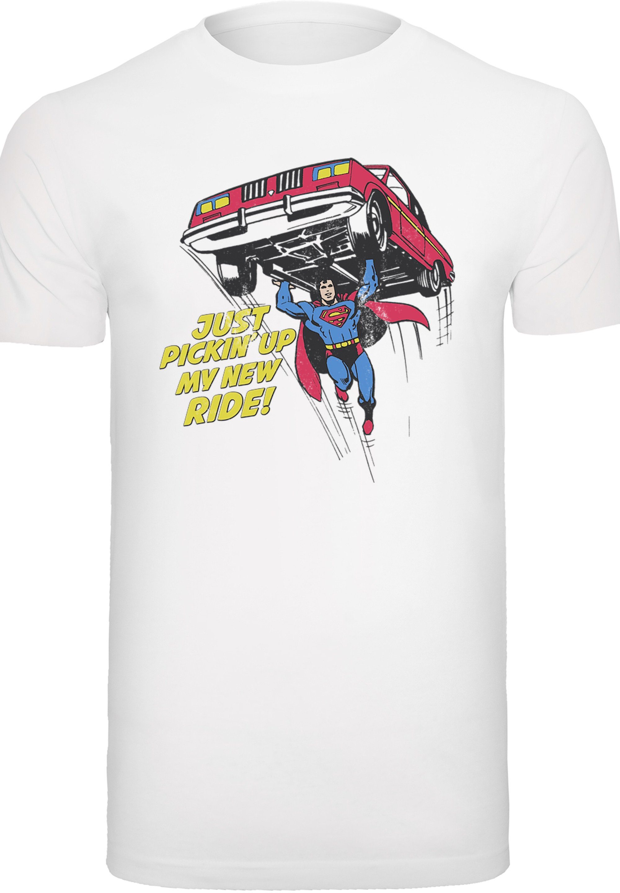 F4NT4STIC T-Shirt DC Comics Superman weiß Superheld Print New Ride