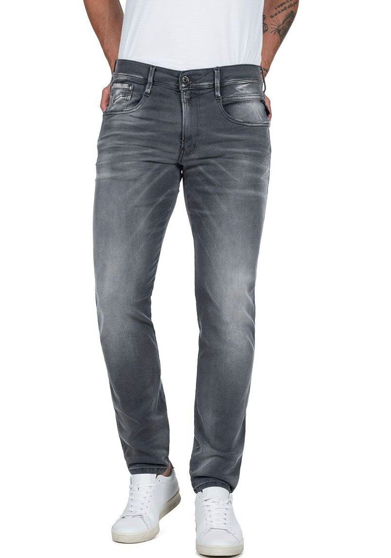Replay Slim-fit-Jeans ANBASS HYPERFLEX BIO grey-wash