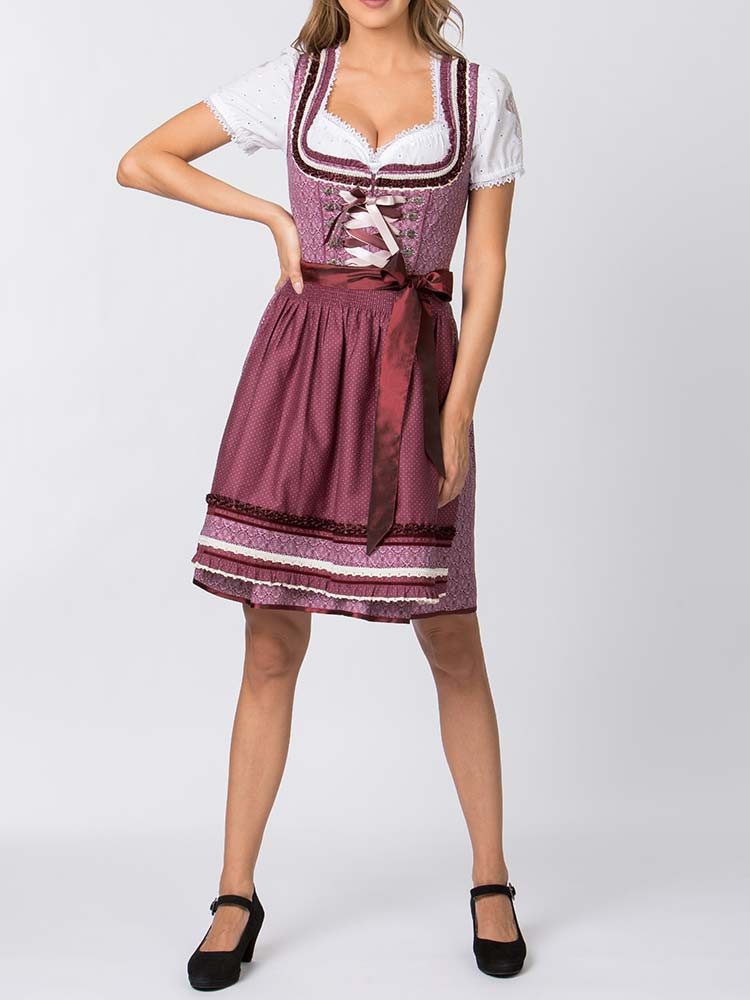 Stockerpoint Dirndl Dirndl Angelica 55er Länge bordeaux – Bild 2 von 4
