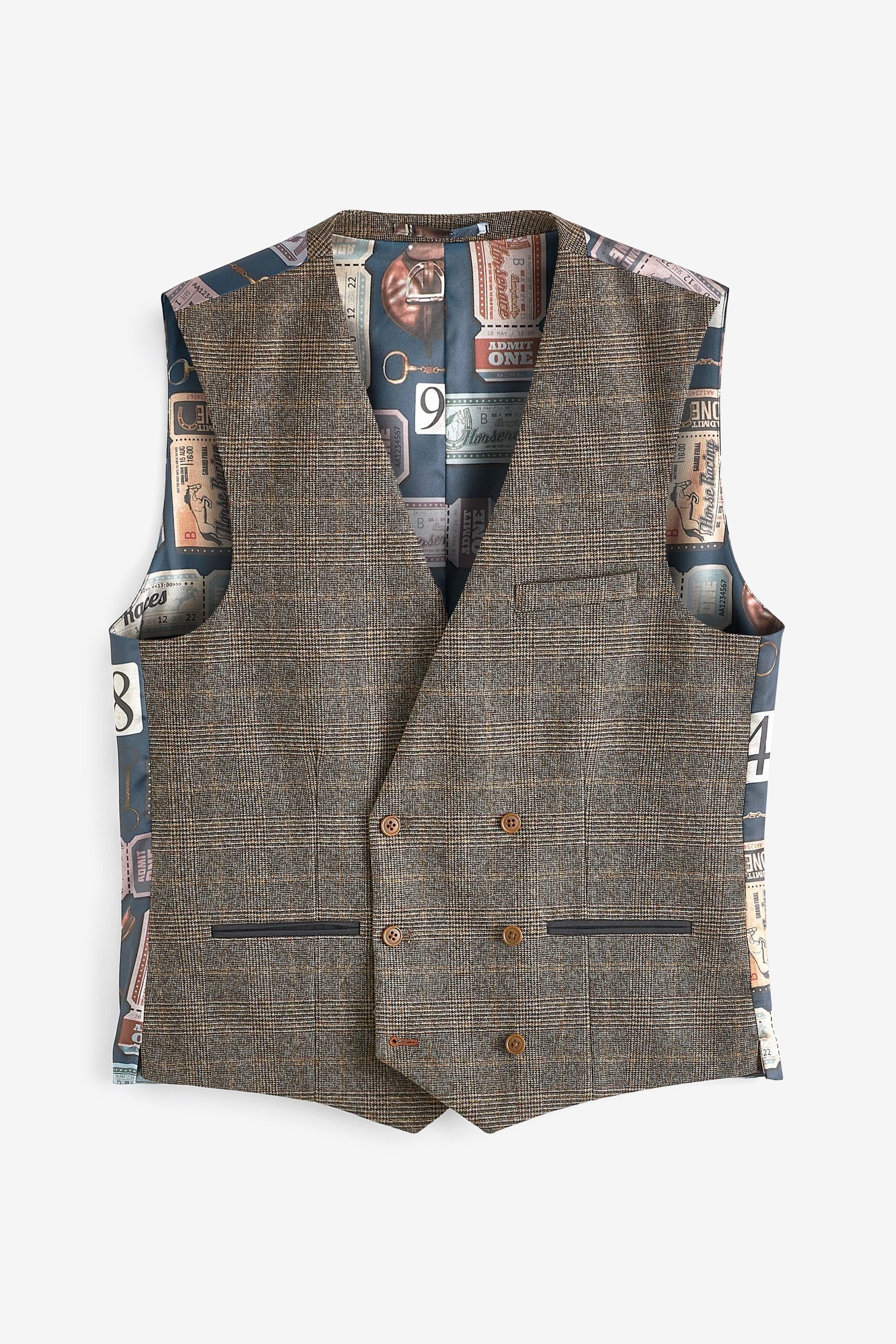 Next Anzugweste Karierter Anzug mit Struktur: Weste (1-tlg)