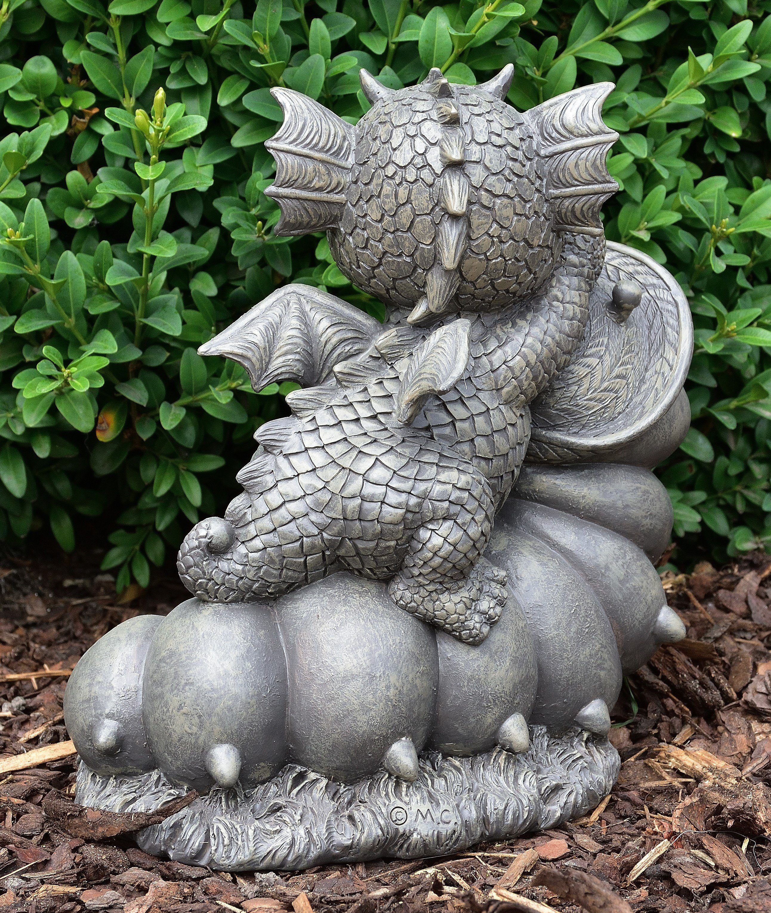 Garten Gartenfigur "Worm" Dekoration MystiCalls - Gartenfigur Drache Gartendrache