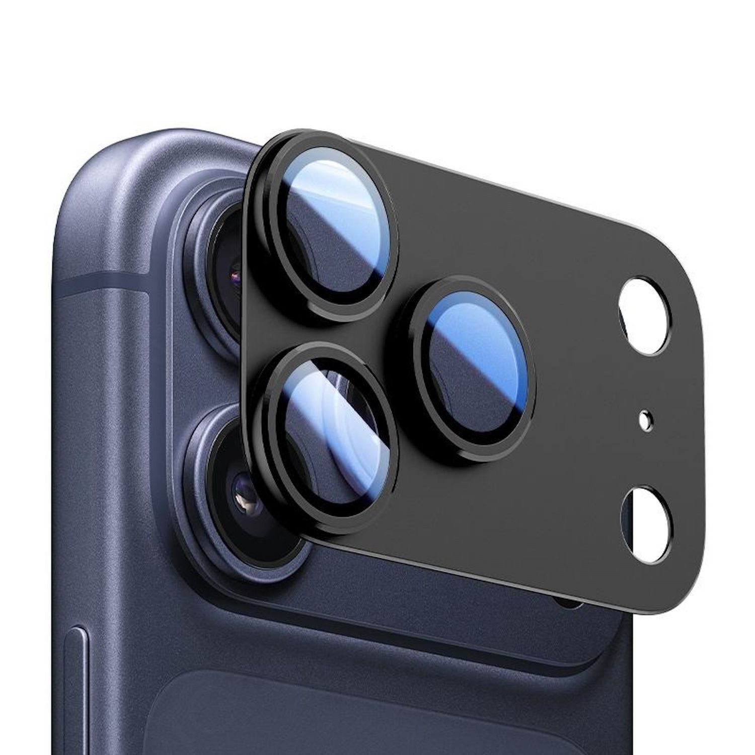 Wigento Handyhülle Für Apple iPhone 17 Pro Kamera Full Schutzring Aluminium Schwarz, Aluminiumlegierung, hohe Lichtdurchlässigkeit, Anti-Fingerprint