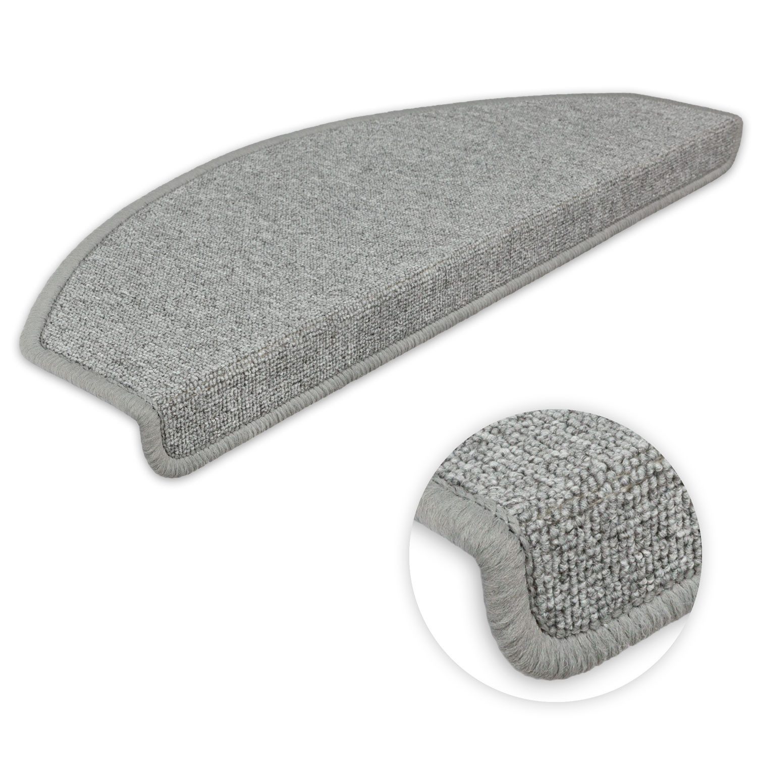 Metzker® Stufenmatte Stufenmatten Ariston Halbrund 65x24cm Trittfläche Hell günstig online kaufen