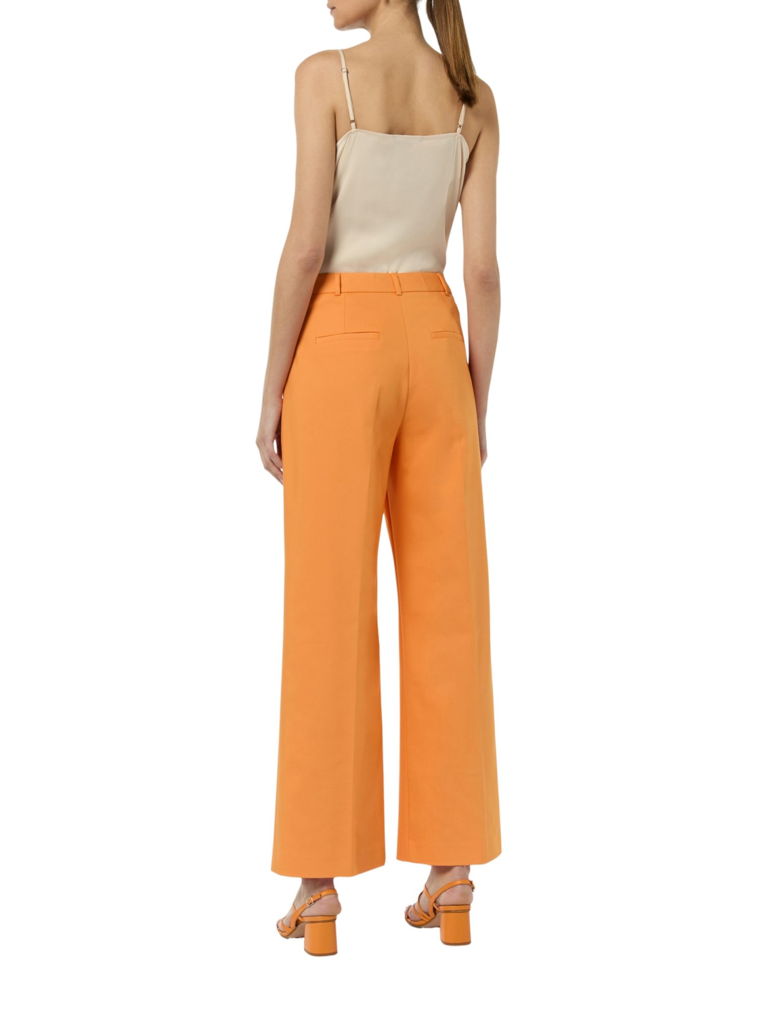 comma Stoffhose orange, Elegant, Baumwolle, Unifarben, Gerade, Mittel