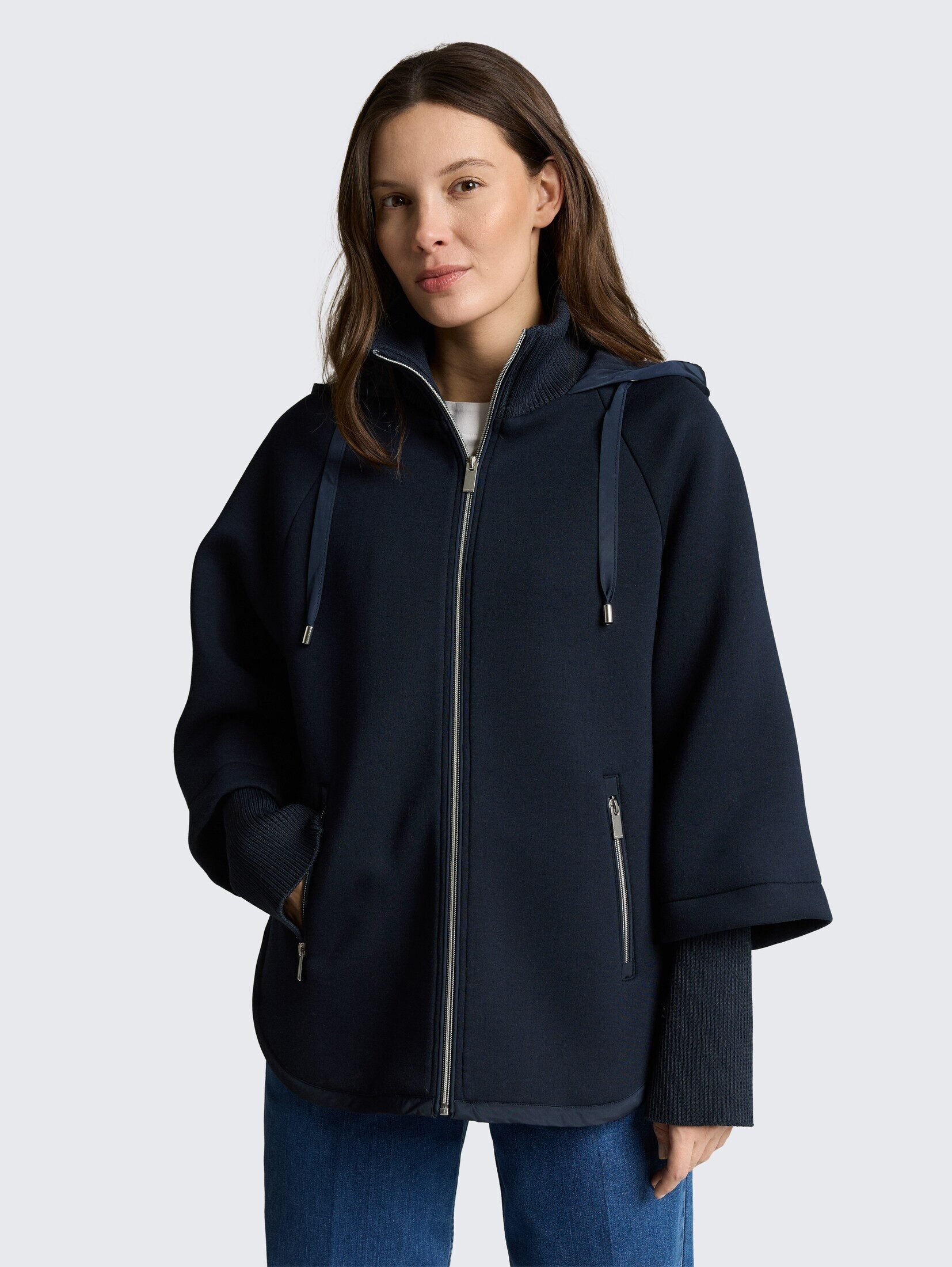 TOM TAILOR Sommerjacke Jacken Scuba Cape Jacke mit Kapuze