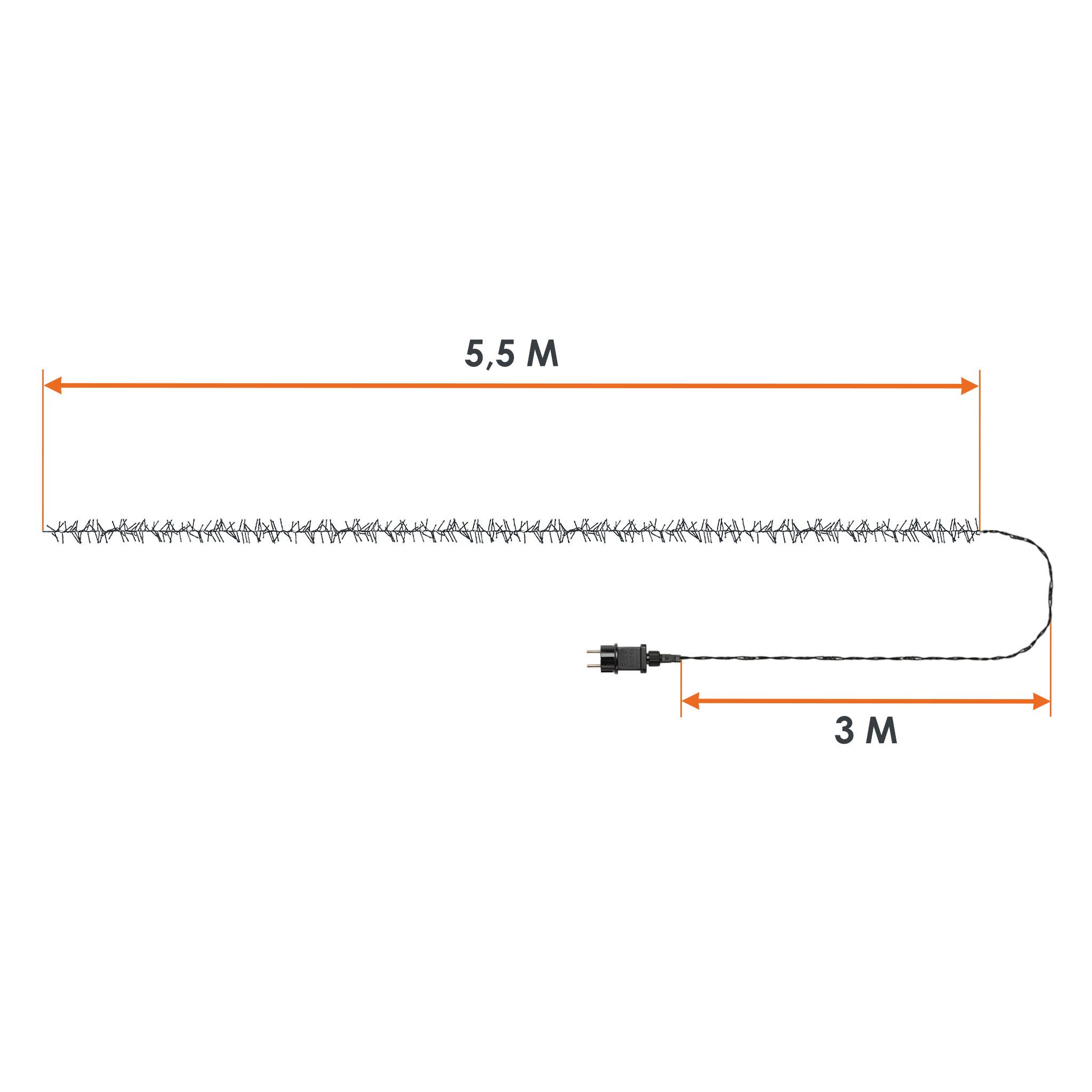 Spetebo LED-Lichterkette Büschel Lichterkette warmweiß - 5,5 m / 768 LED, 10-flammig, Deko Baum Beleuchtung mit Controller und Speicherchip Indoor/Outdoor – Bild 4 von 5