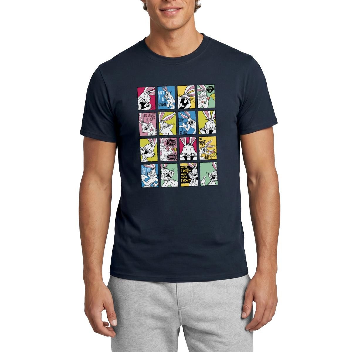 T-Shirt Looney Tunes Bugs Bunny Kacheln Männer T-Shirt