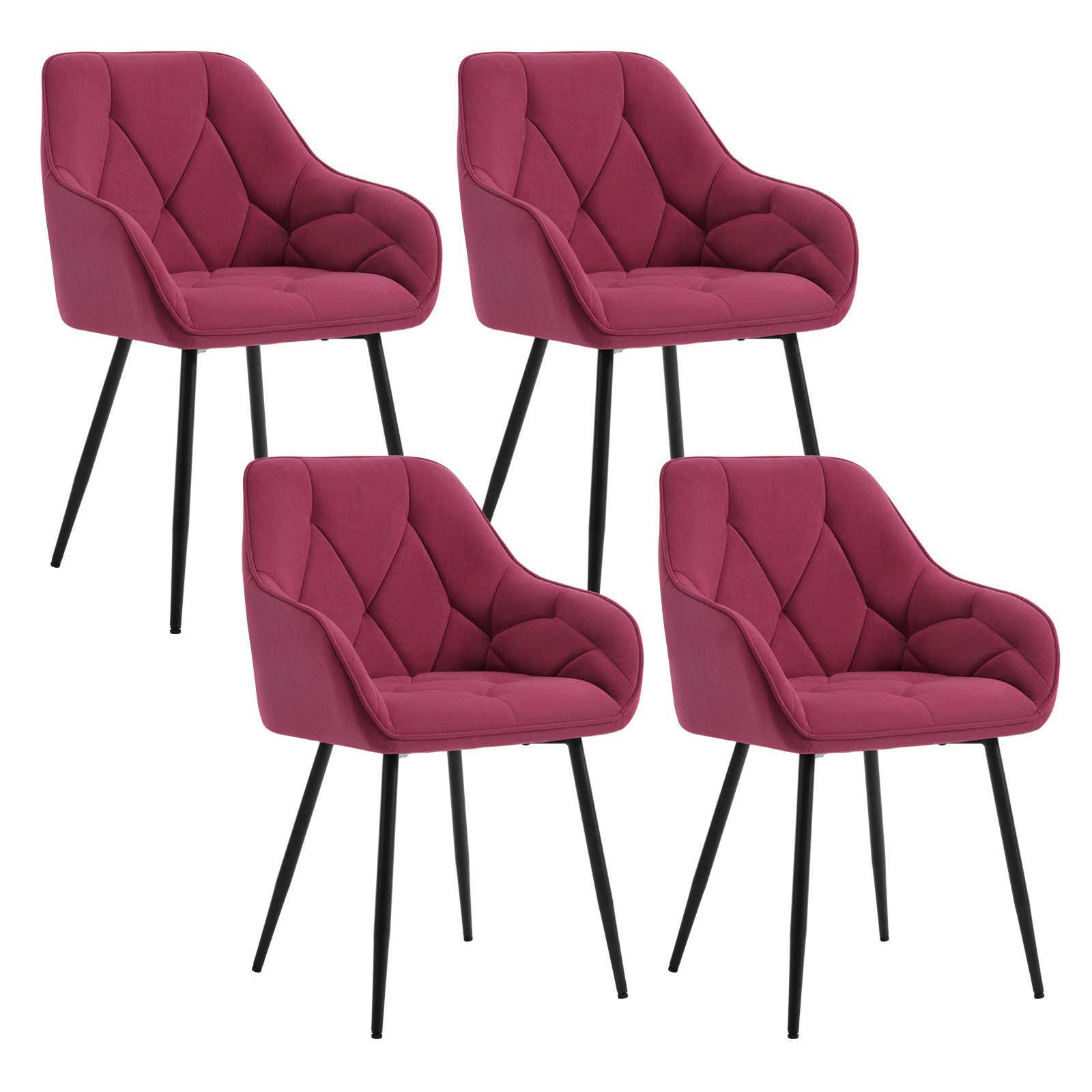 Woltu 4-Fußstuhl (Set, 4 St), Esszimmerstühle ergonomischer aus Samt günstig online kaufen
