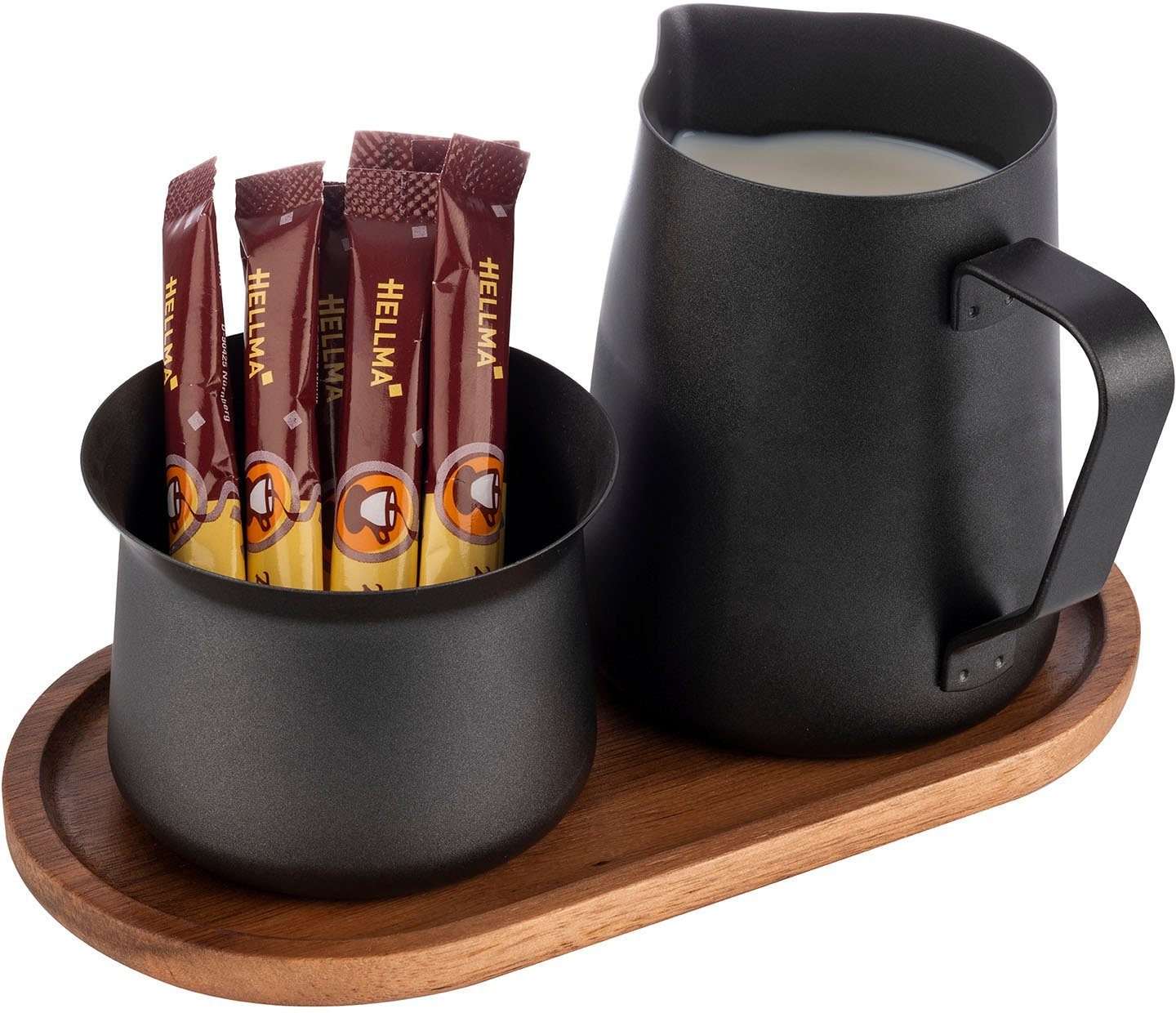 APS Milch- und Zuckerset (4-tlg), Edelstahl, Holz