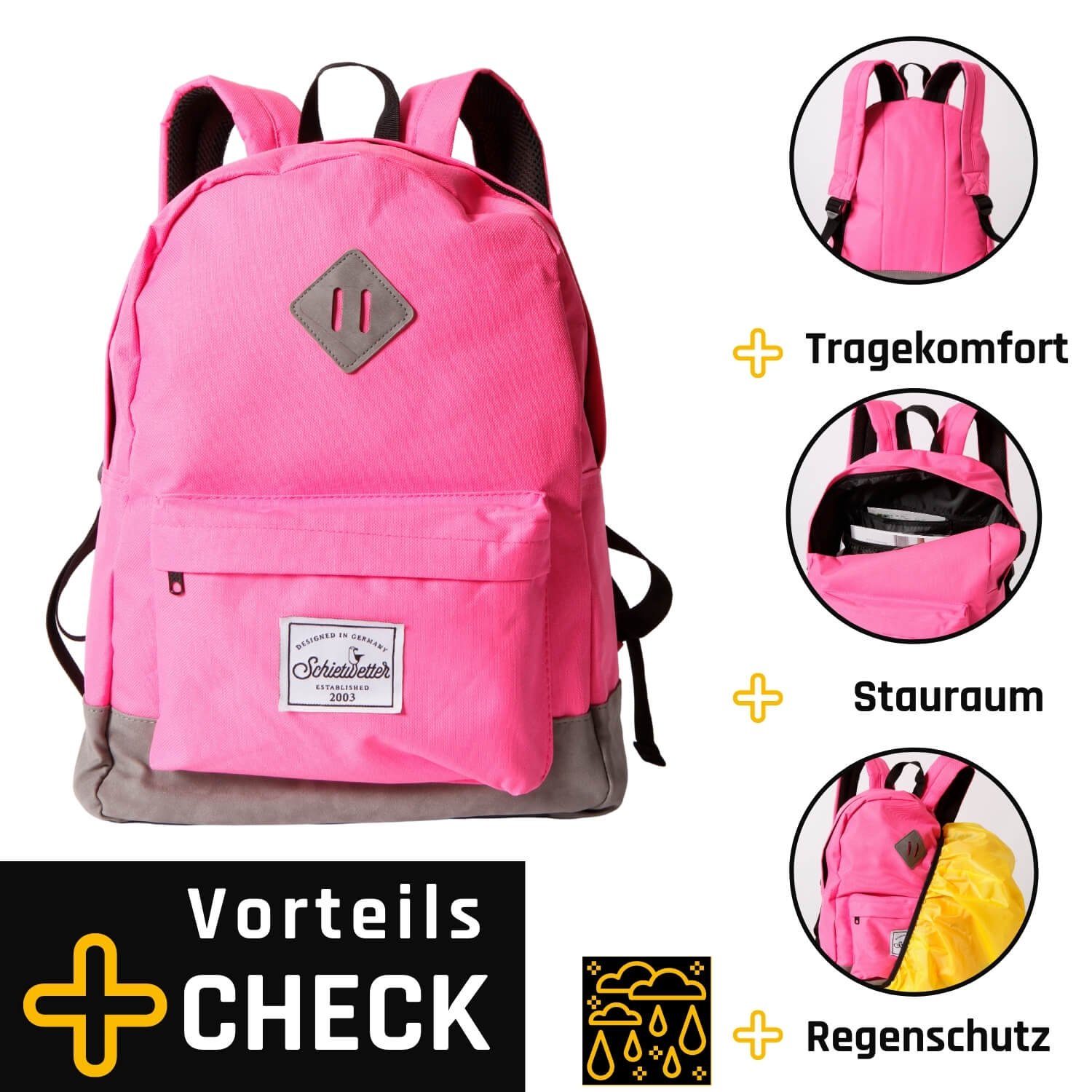 Accessories chic Accessoire, Schietwetter Rucksack und pink praktisch