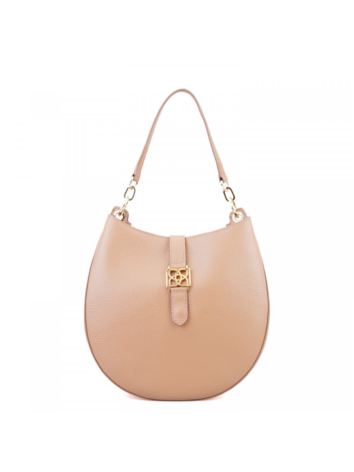 Desa Schultertasche Desa Damen-Ledertasche – Reißverschluss, Textilfutter