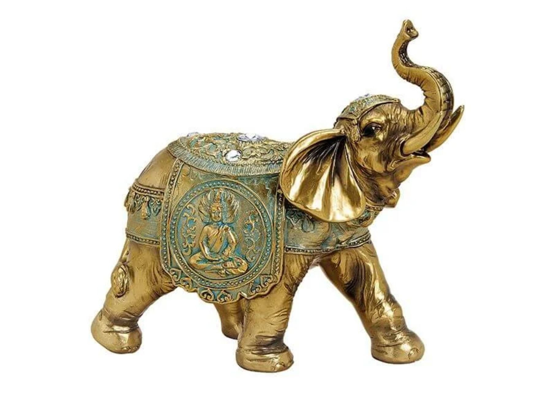 G. Wurm Dekoobjekt, Stilobjekt Elefanten Dekofigur kunstvoll dargestellt 21 cm x 20
