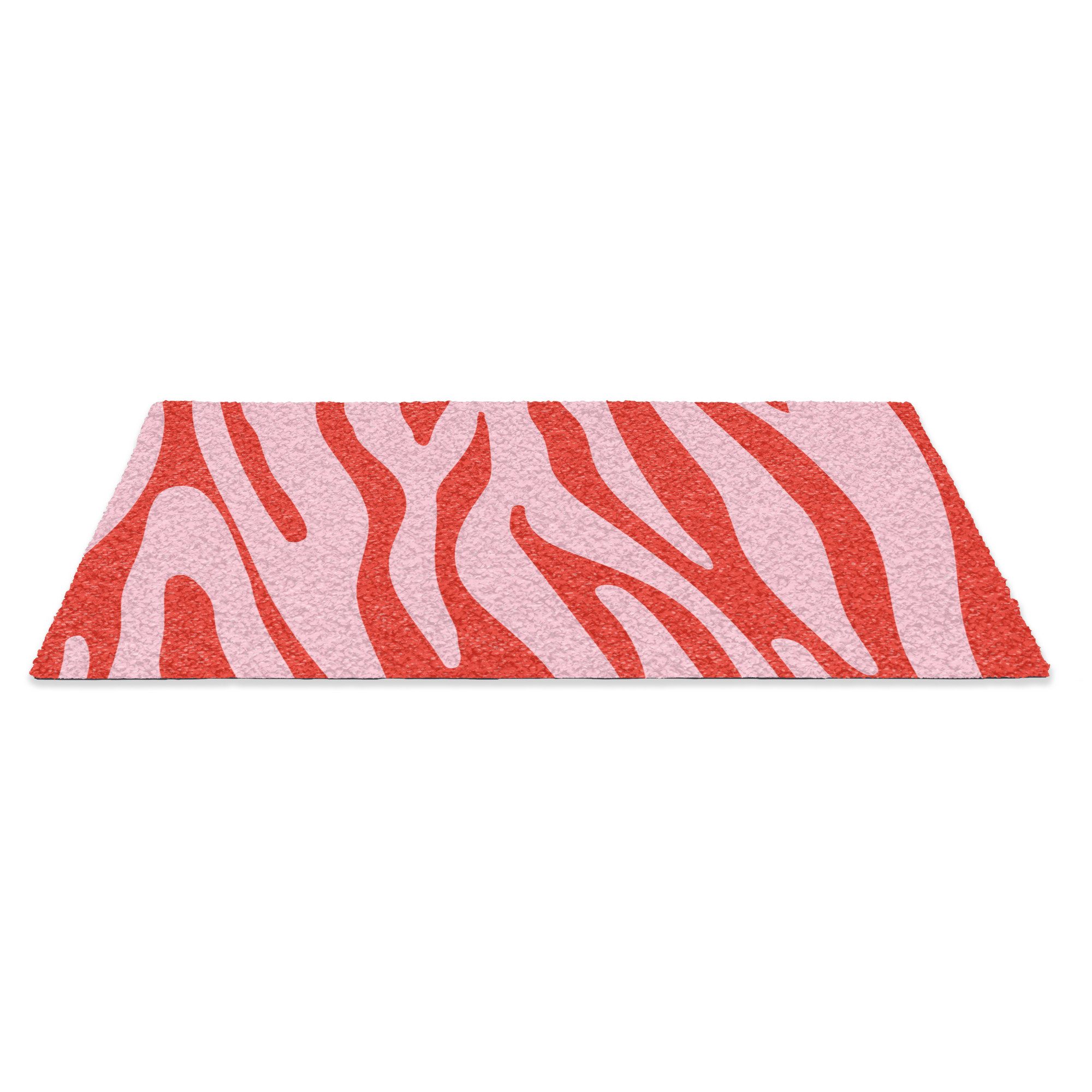 MuchoWow Fußmatte Zebramuster - Rosa - Rot - Tiermuster, Rechteckig, innen günstig online kaufen