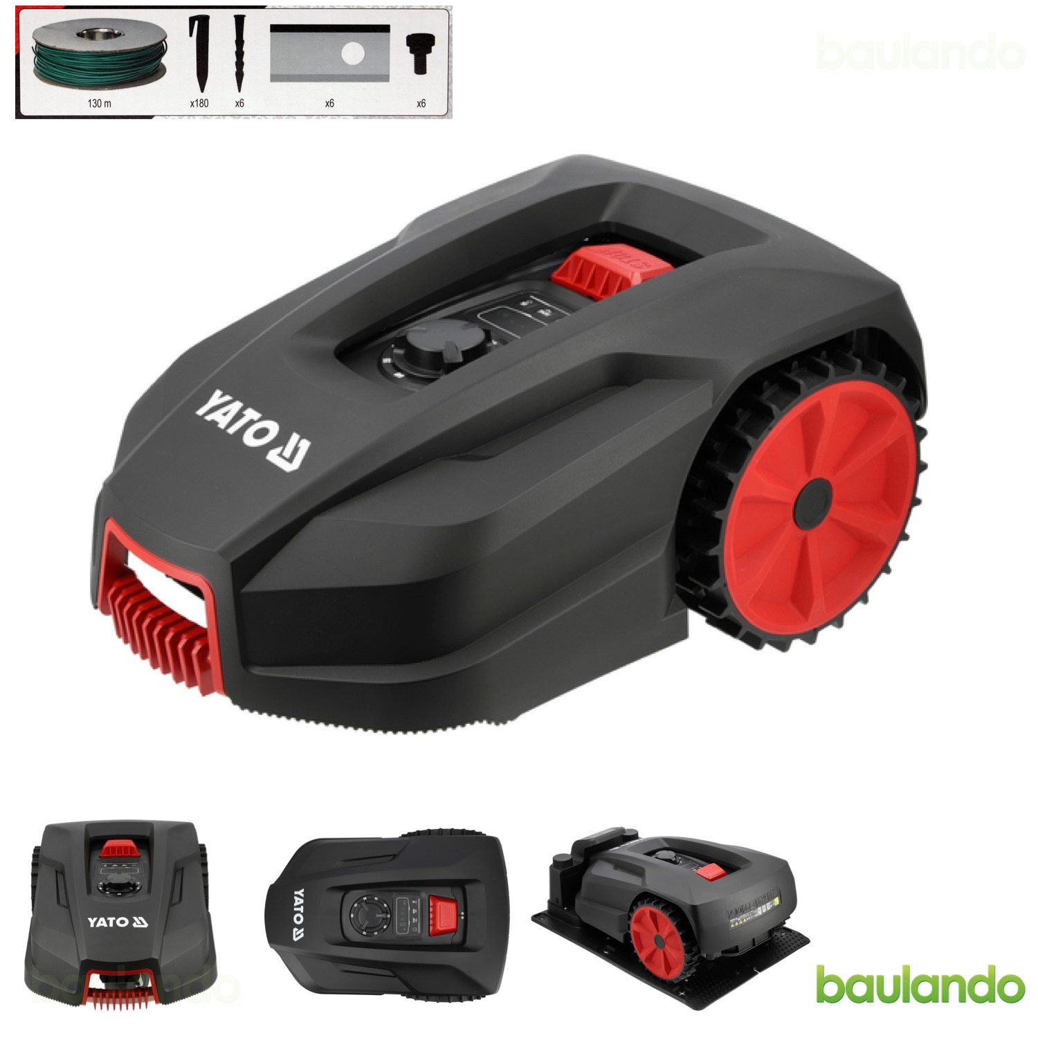 Yato Rasenmähroboter Mähroboter Rasenflächen bis 500m², Regensensor, App (Wi-Fi/Bluetooth), (Mähroboter Rasenflächen bis 500m², Regensensor, App (Wi-Fi/Bluetooth)