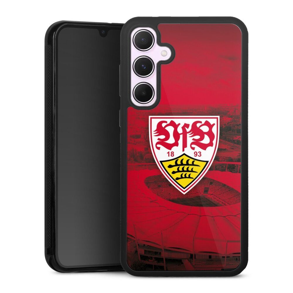 DeinDesign Handyhülle VfB Stuttgart Stadion Offizielles Lizenzprodukt VfB Stadion Rot, Samsung Galaxy A55 5G Gallery Case Glas Hülle