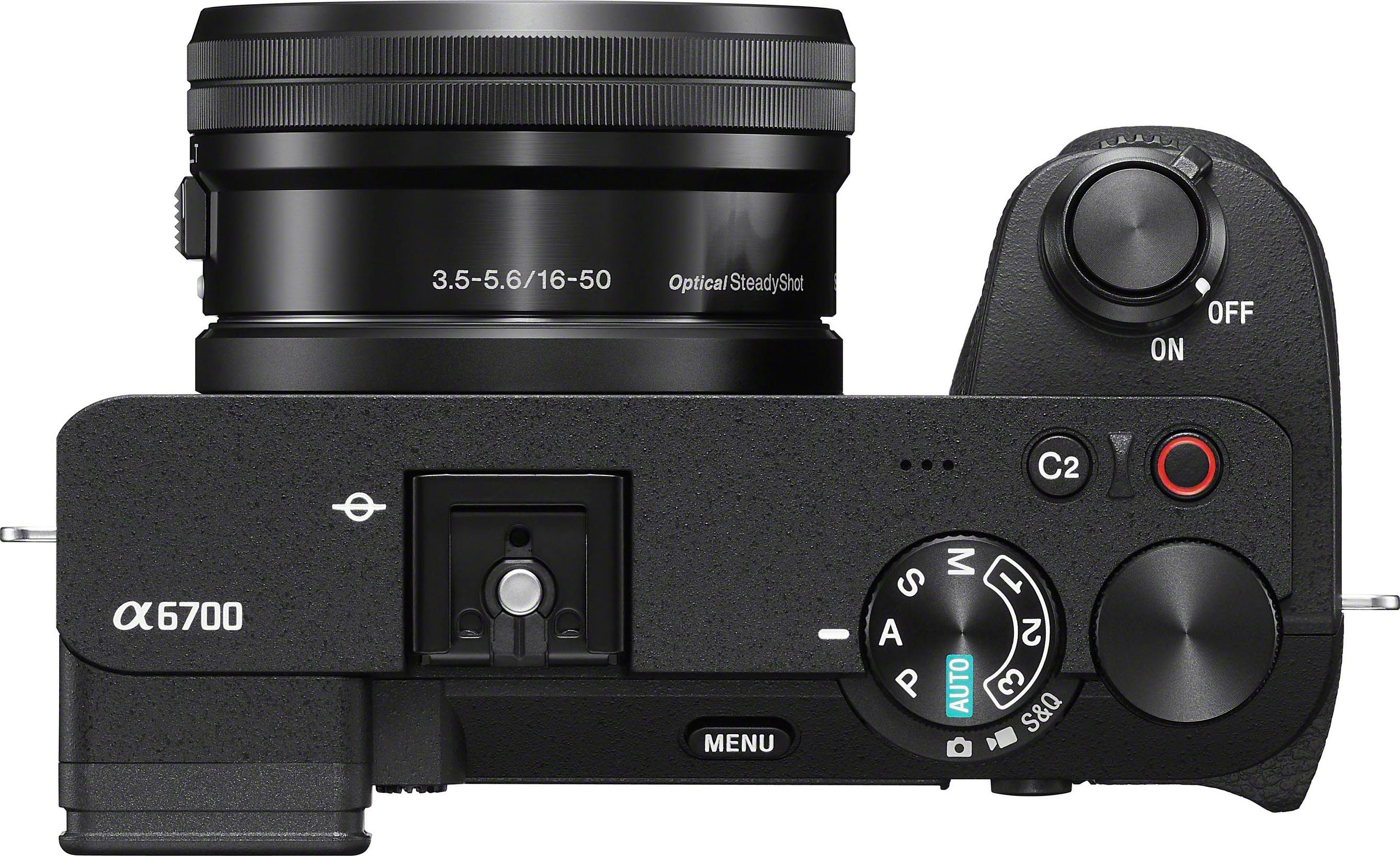 Sony Alpha ILCE-6700 + 16–50-mm-Objektiv Systemkamera (16-50mm SEL-P1650, 26 MP, Bluetooth, WLAN)