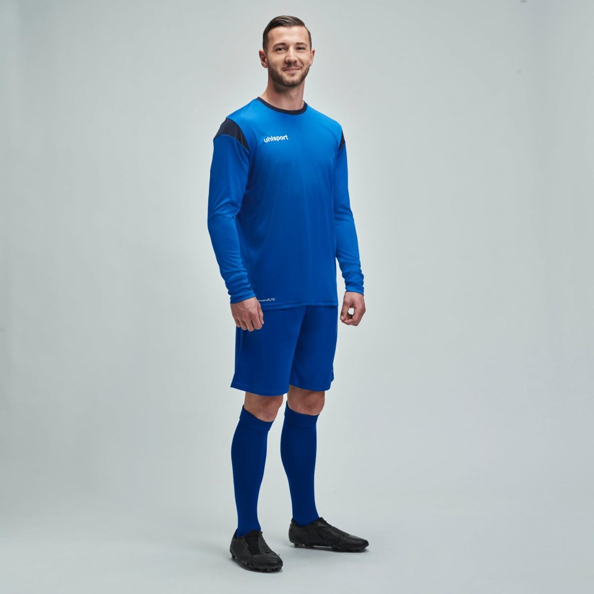 uhlsport Langarmshirt Squad 27 (100% Polyester) azurblau/marineblau Herren