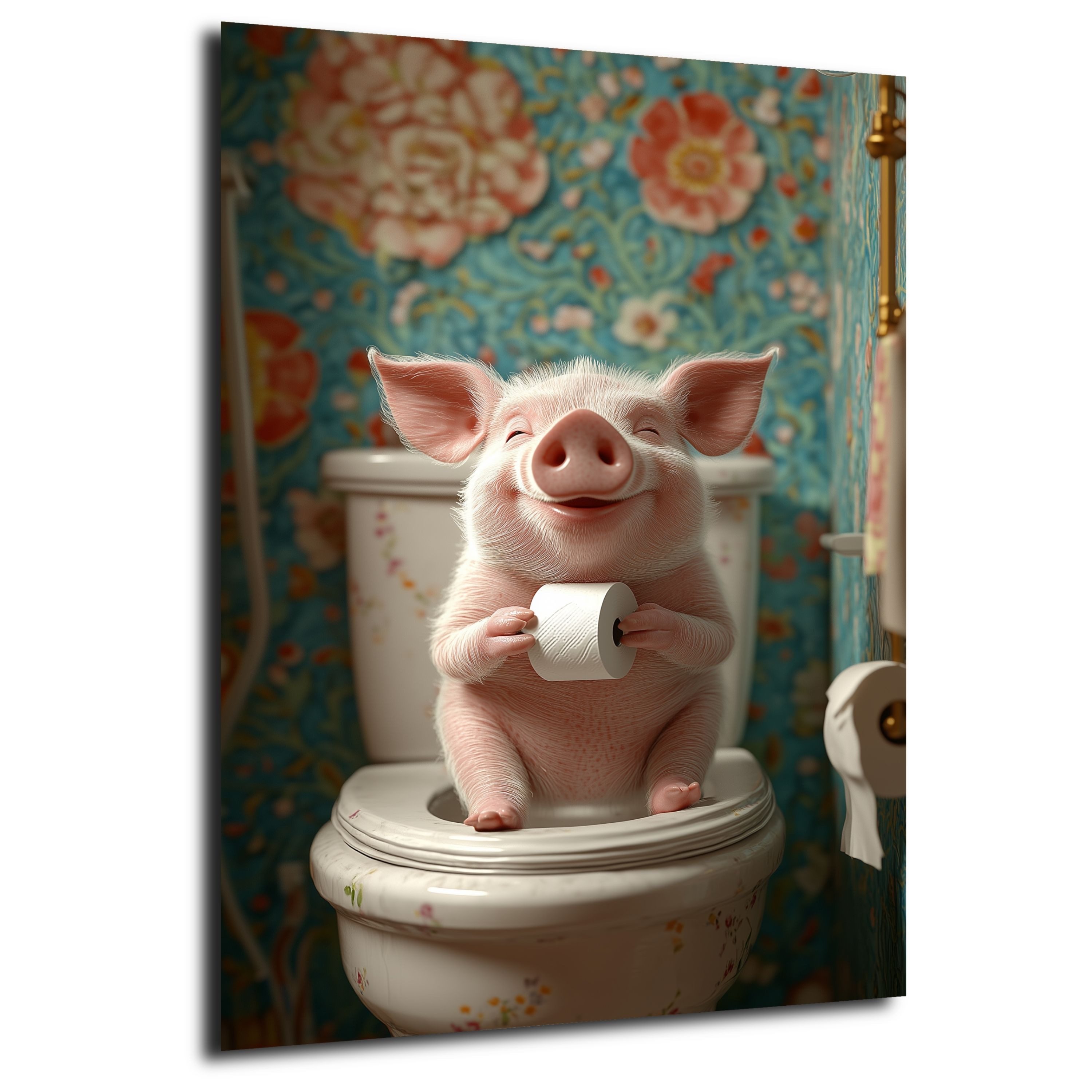 DARO Design Leinwandbild Modern Abstrakt Wandbilder XXL Wandbild Wand Deko Leinwand Bilder, (Schwein - Bild groß Wohnzimmer Schlafzimmer Küche Esszimmer Einteilig Hochformat Fotodruck Leinwände Wanddeko Abstrakte Kunst Boho), 30x20cm