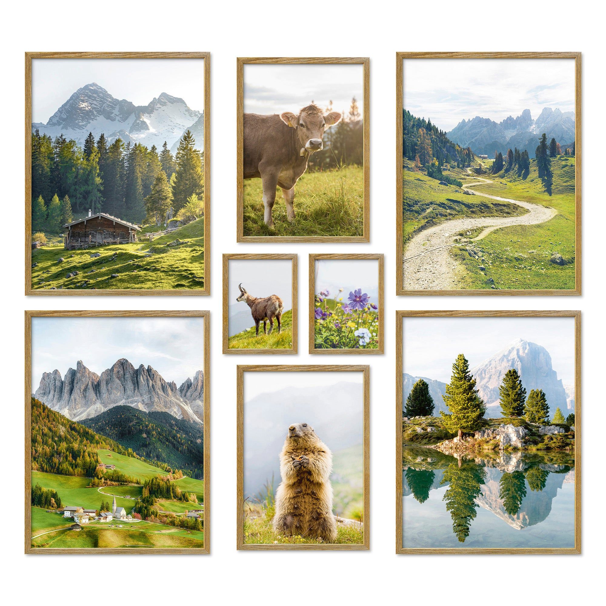 ARTFAVES Bilder-Collage Poster Set In den Bergen I mehrteilige Bilderwand I günstig online kaufen