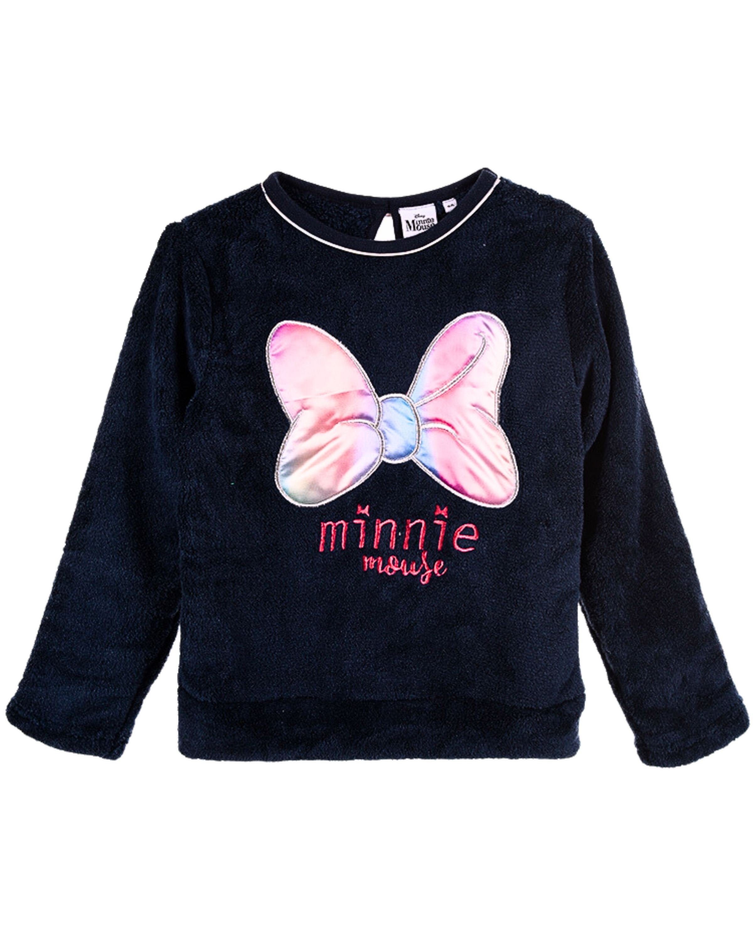 Disney Minnie Mouse Hoodie Mädchen Plüschpullover Kinderpulli Gr. 98 - 128 cm Dunkelblau | Sweatshirts